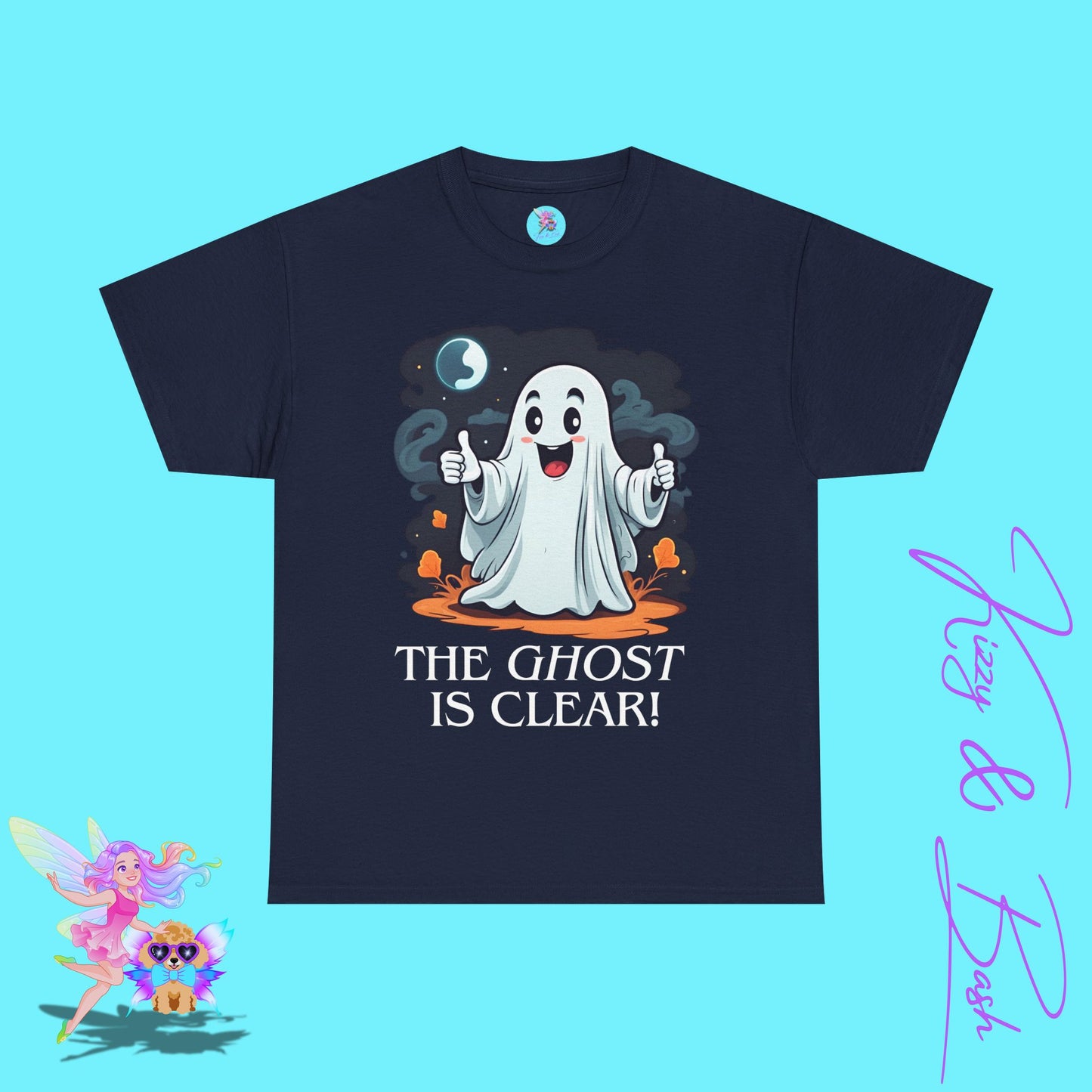 Halloween Ghost Shirt The Ghost is Clear Punny Halloween T-Shirt Funny Halloween Shirt for Him or Her Fun Gift for Pun Lovers Funny Halloween Graphic Tee for Adults Perfect Gift for Ghost Hunters Paranormal T-Shirt Unisex Heavy Cotton Tee