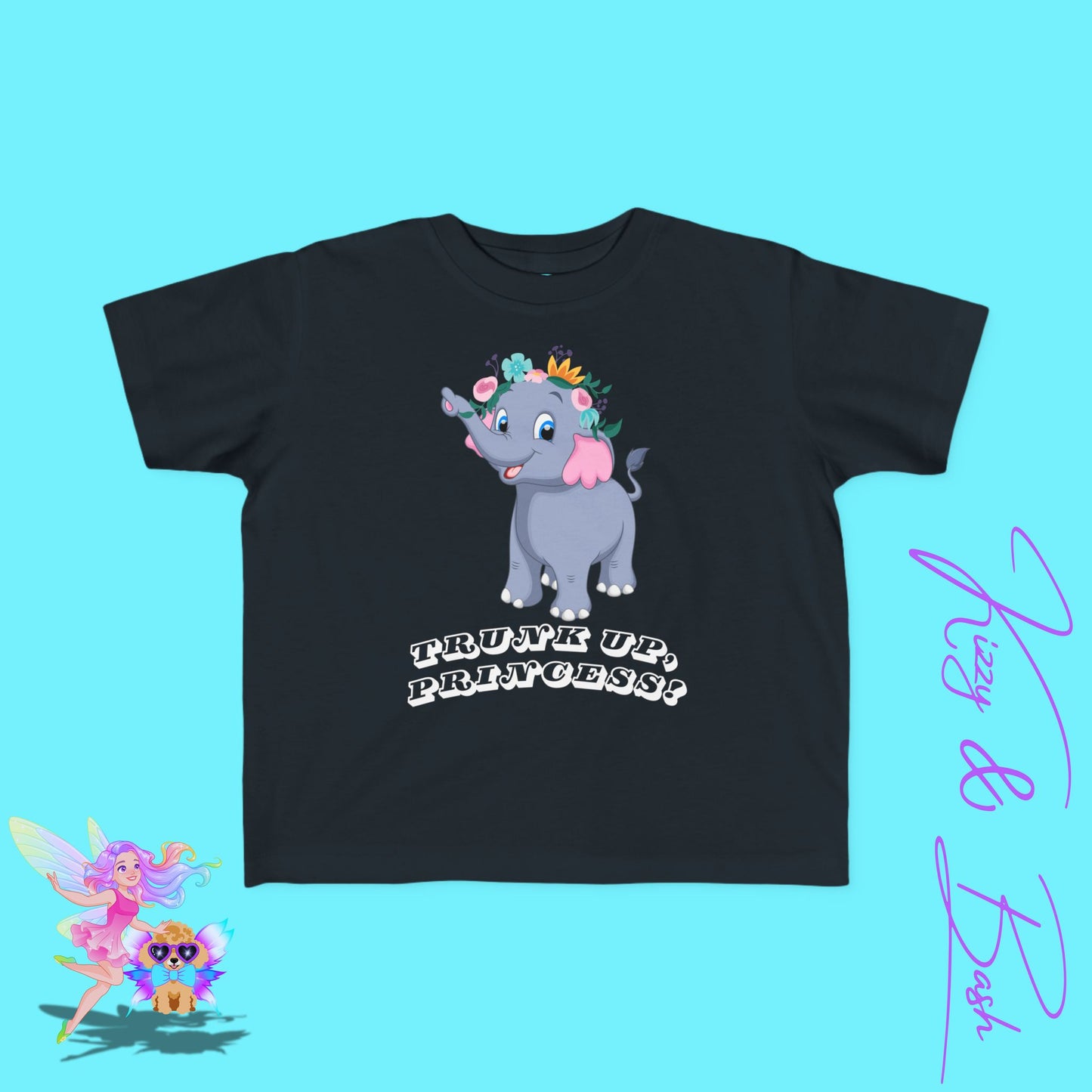 Cute Elephant Princess Shirt Trunk Up, Princess Royal Elephant Tee Cute Graphic Tee for Her Gift for Princess Lovers or Elephant Fans Fun Animal T-Shirt for Toddler's Fine Jersey Tee