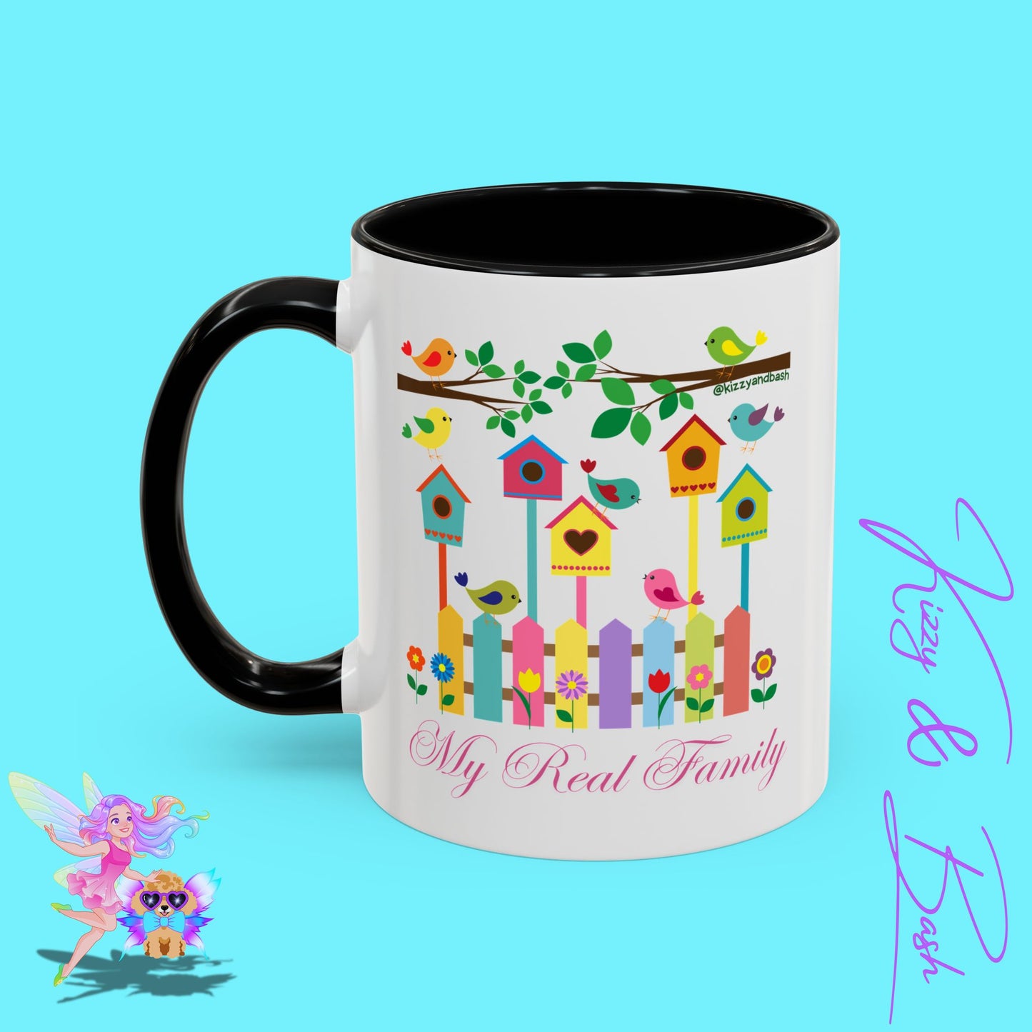 Perfect Bird Lover Coffee Mug Colorful Birds Mug Unique Nature Lover Mug Gift for Birdwatchers Found Family Gift Idea My Real Family Accent Coffee Mug - 11, 15oz