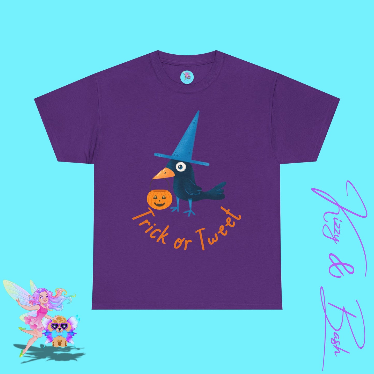 Halloween Black Bird Trick-or-Treat Shirt Punny Halloween T-Shirt for Him or Her Trick-or-Tweet Pun Tee Funny Halloween Gift Idea Cute Raven Tee Fun Crow Shirt Unique Halloween Gift Idea Unisex Heavy Cotton Tee
