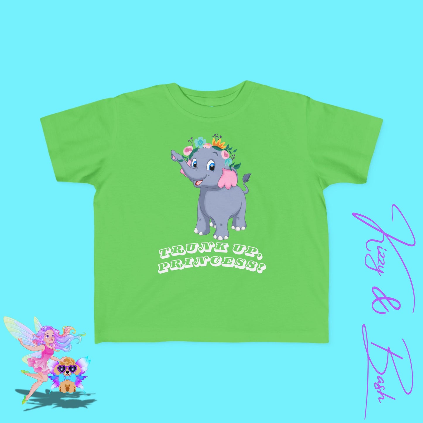 Cute Elephant Princess Shirt Trunk Up, Princess Royal Elephant Tee Cute Graphic Tee for Her Gift for Princess Lovers or Elephant Fans Fun Animal T-Shirt for Toddler's Fine Jersey Tee