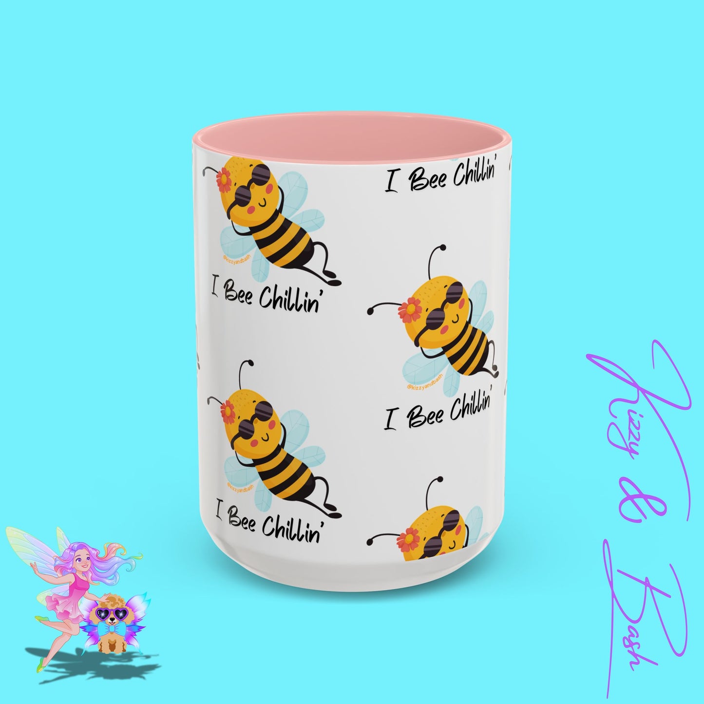 Cute Honey Bee Coffee Mug Funny Bee Mug Nature Lover Gift Idea Unique Gift for Bee Lovers Perfect Gift for Beekeepers Cute Teacher Appreciation Gift I Bee Chillin' Accent Coffee Mug - 11, 15oz