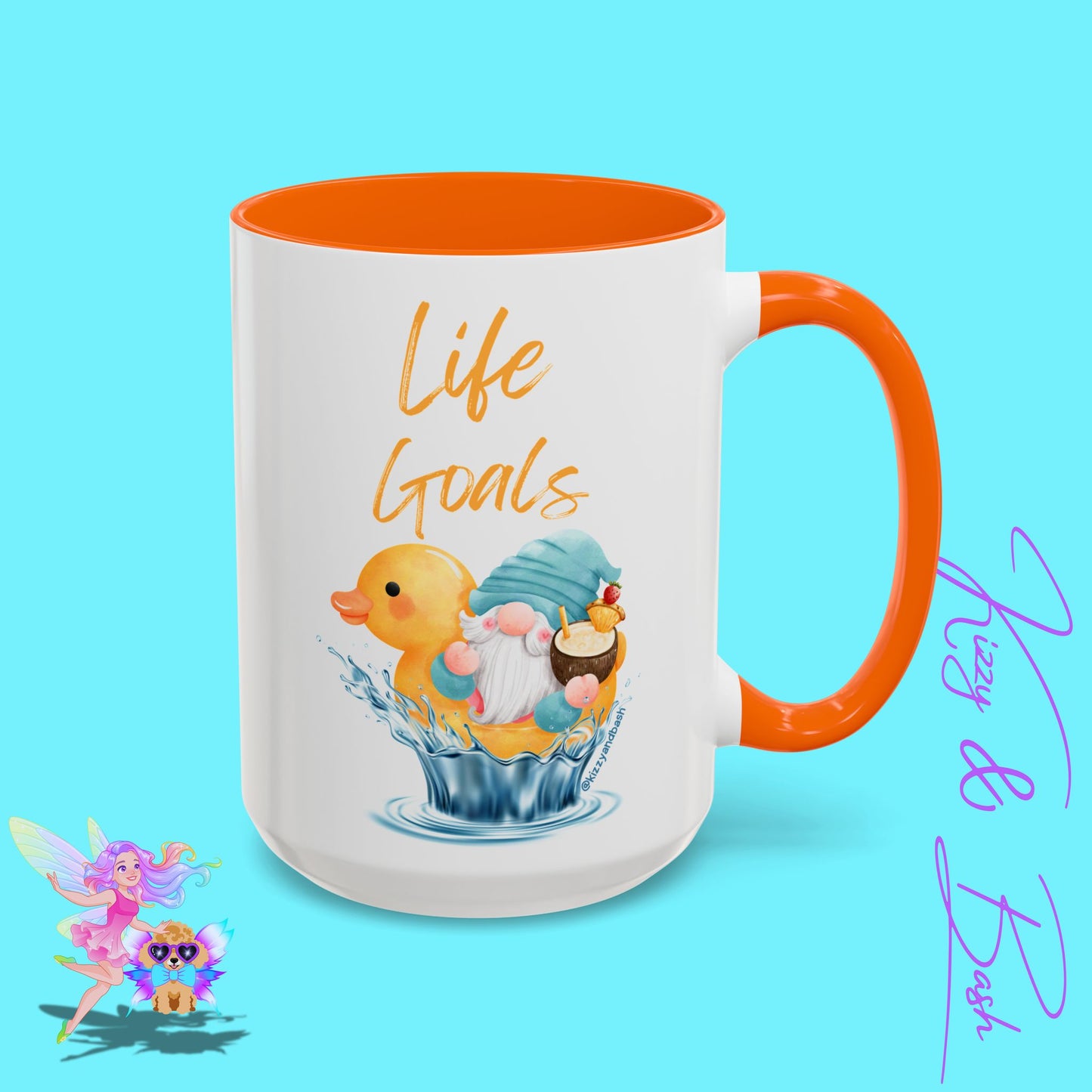 Funny Gnome Mug Funny Rubber Ducky Mug Water Life Mug for Him or Her Unique Gift for Gnome Lovers Funny Gift for Duck Lovers Rubber Ducky Gift Idea Life Goals Accent Coffee Mug - 11, 15oz