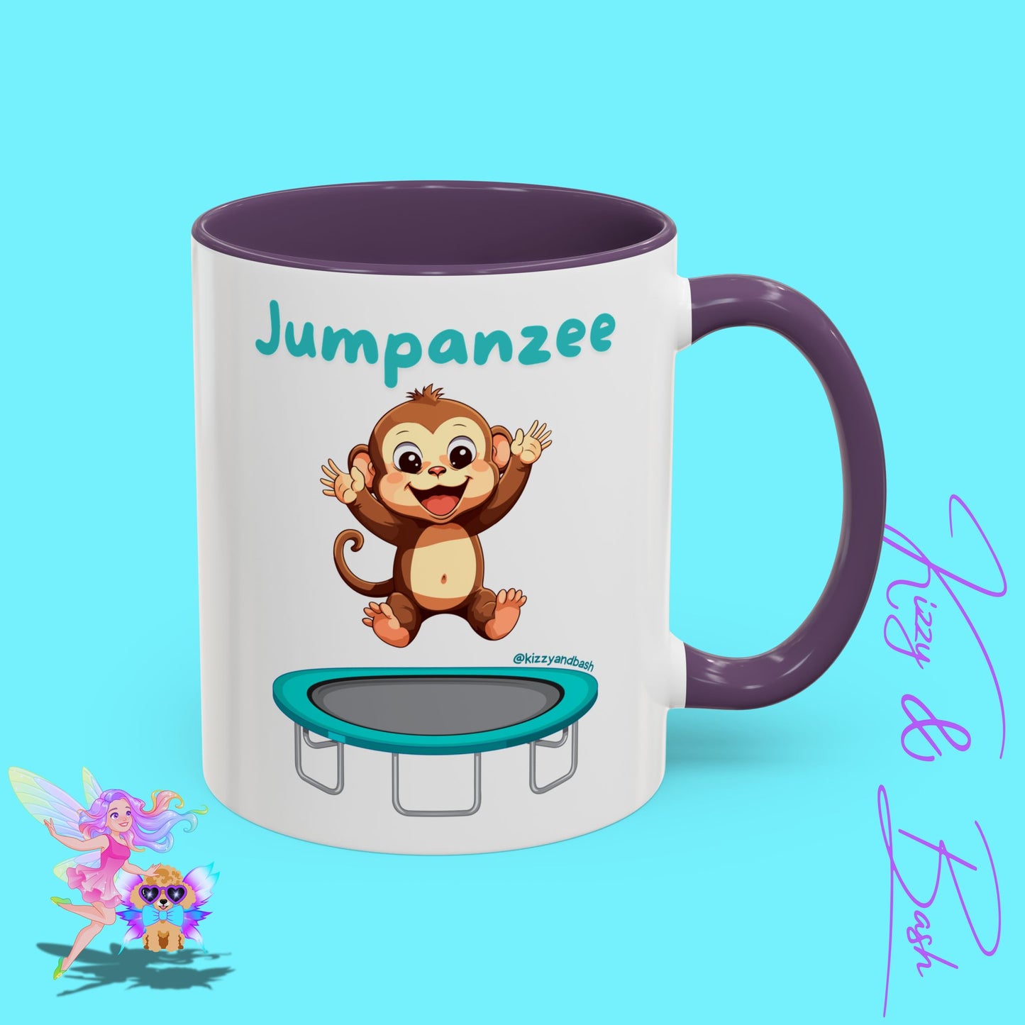 Funny Monkey Mug Jumpanzee Accent Coffee Mug Pun Lover Mug Animal Lover Gift for Teacher Cute Gymnastics Gift Unique Animal Mug for Him or Her - 11oz & 15oz
