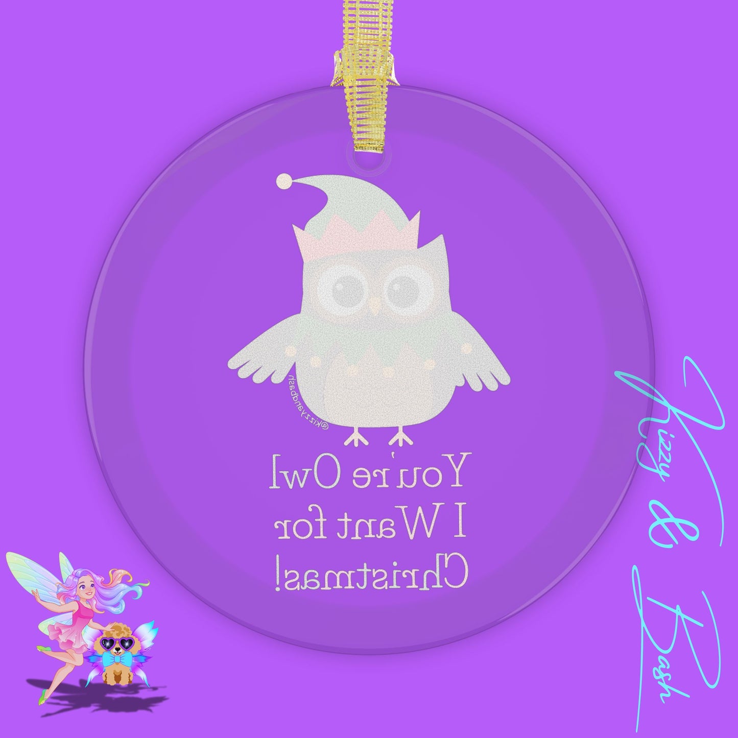 Funny Owl Christmas Ornament Unique Gift for Owl Lovers Perfect Christmas Gift for Him or Her Punny Christmas Ornament for Bird Lovers You're Owl I Want for Christmas You're All I Want for Christmas Glass Ornaments