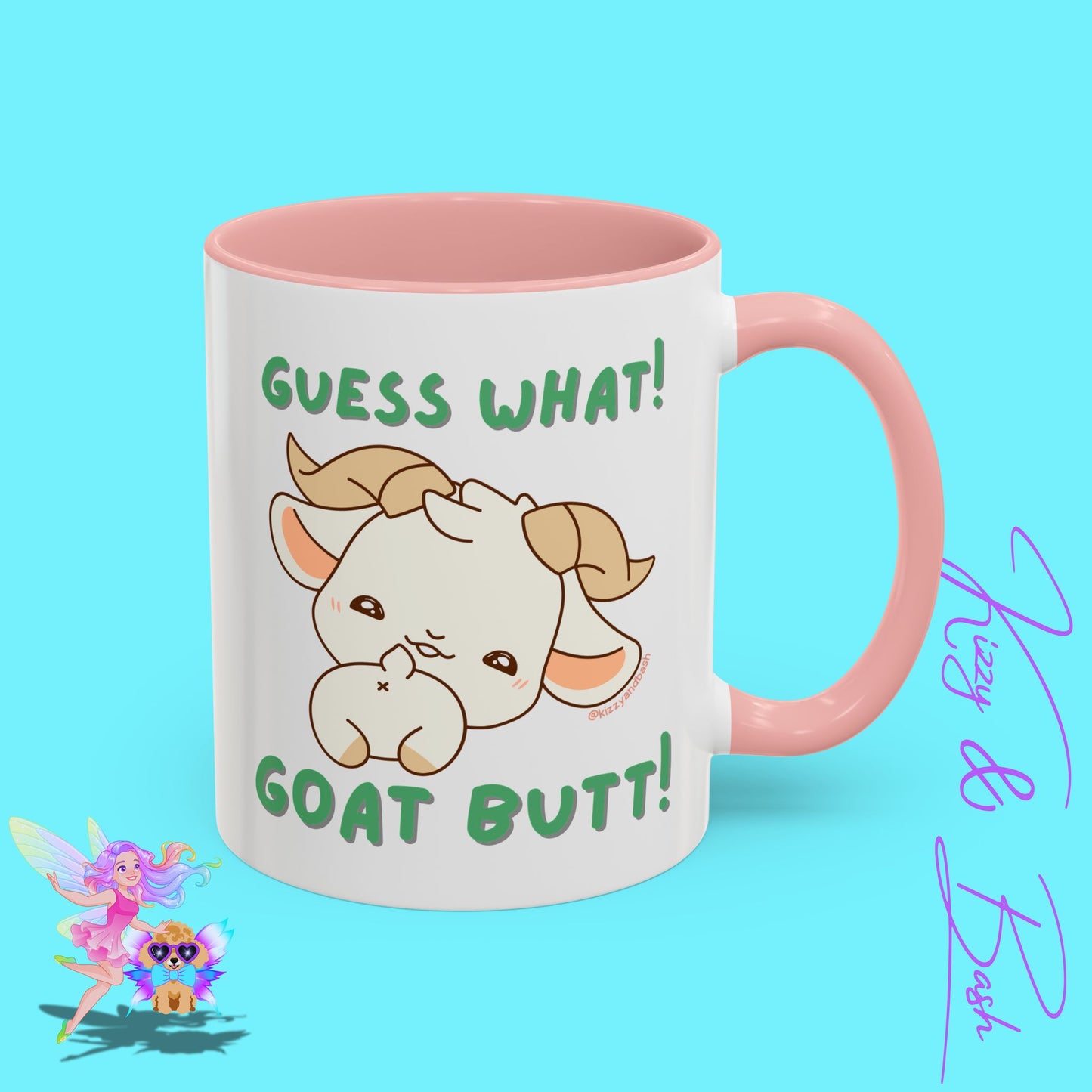 Funny Goat Mug Perfect Gift for Goat Lovers Hilarious Goat Butt Coffee Mug Punny Animal Mug for Friends and Family Cute Farm Animal Mug Funny Farm Animal Coffee Mug Guess What Goat Butt Chicken Butt Joke Pun Accent Coffee Mug - 11, 15oz