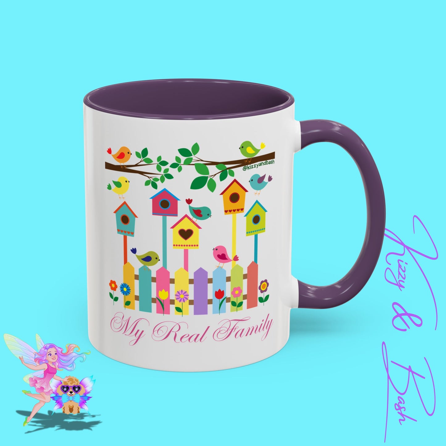 Perfect Bird Lover Coffee Mug Colorful Birds Mug Unique Nature Lover Mug Gift for Birdwatchers Found Family Gift Idea My Real Family Accent Coffee Mug - 11, 15oz