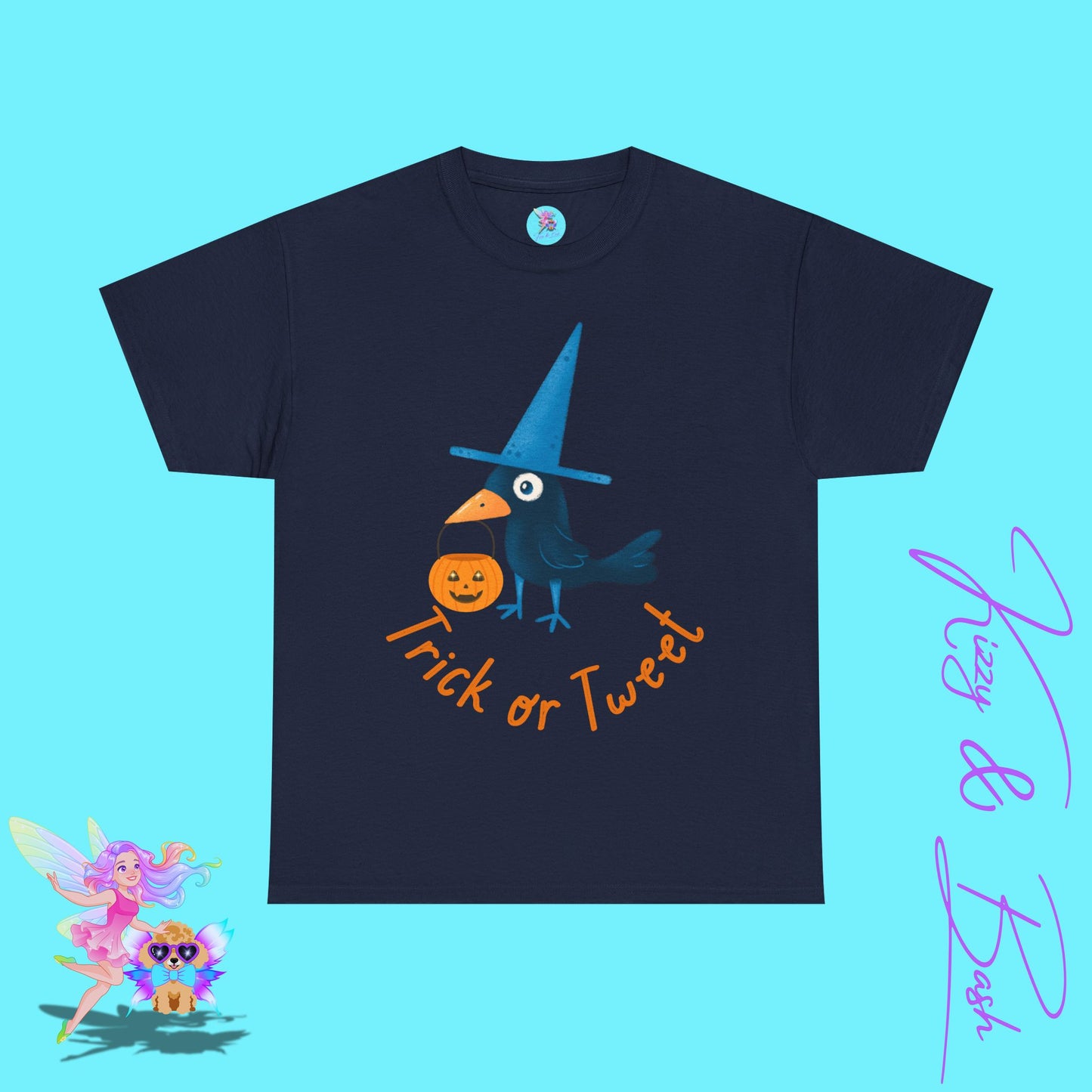 Halloween Black Bird Trick-or-Treat Shirt Punny Halloween T-Shirt for Him or Her Trick-or-Tweet Pun Tee Funny Halloween Gift Idea Cute Raven Tee Fun Crow Shirt Unique Halloween Gift Idea Unisex Heavy Cotton Tee