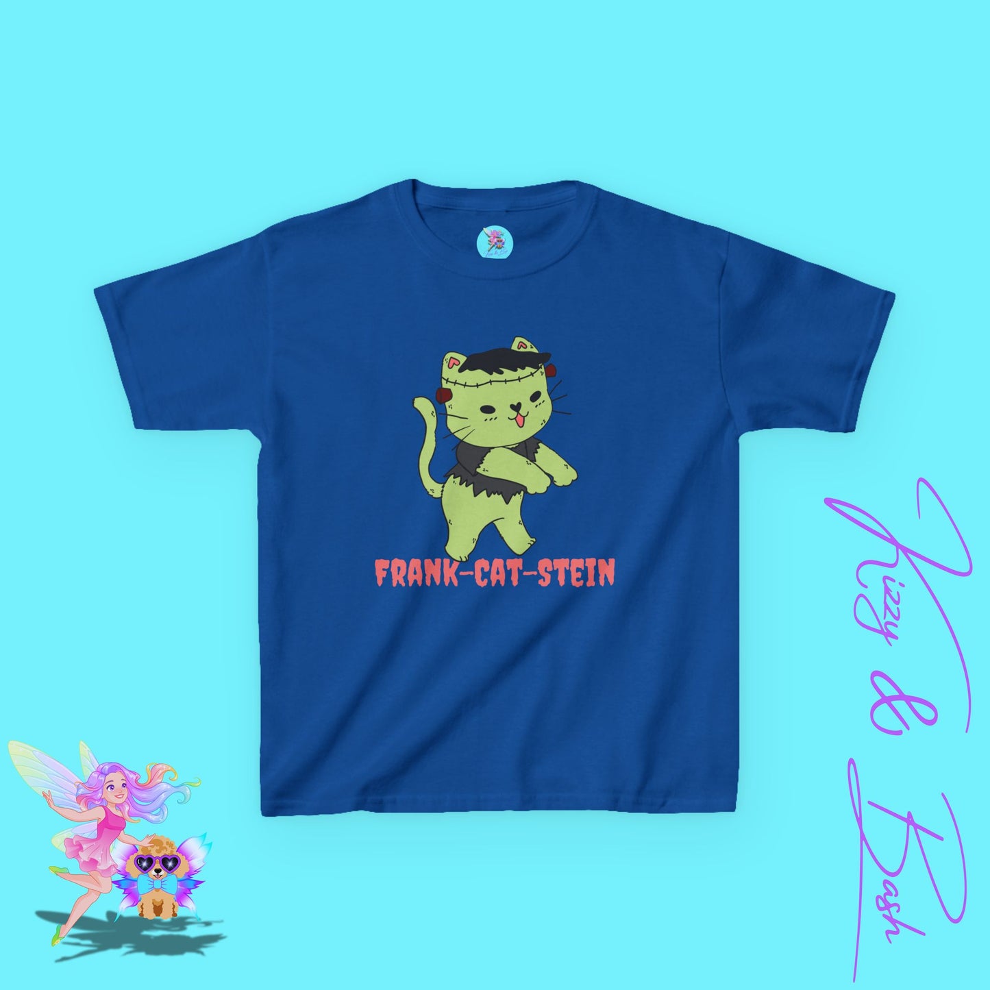 Frankenstein Kitty Cat Halloween Shirt for Kids Cute Cryptidcore Graphic Tee Cryptidcore Sasquatch Halloween Shirt Gift for Cat Lovers Spooky Halloween Gift Tee for Kids Heavy Cotton™ Tee