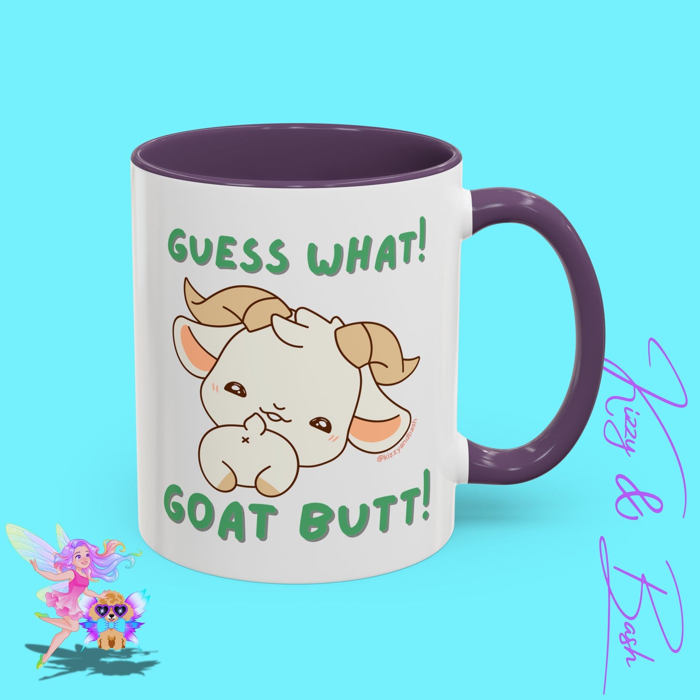 Funny Goat Mug Perfect Gift for Goat Lovers Hilarious Goat Butt Coffee Mug Punny Animal Mug for Friends and Family Cute Farm Animal Mug Funny Farm Animal Coffee Mug Guess What Goat Butt Chicken Butt Joke Pun Accent Coffee Mug - 11, 15oz