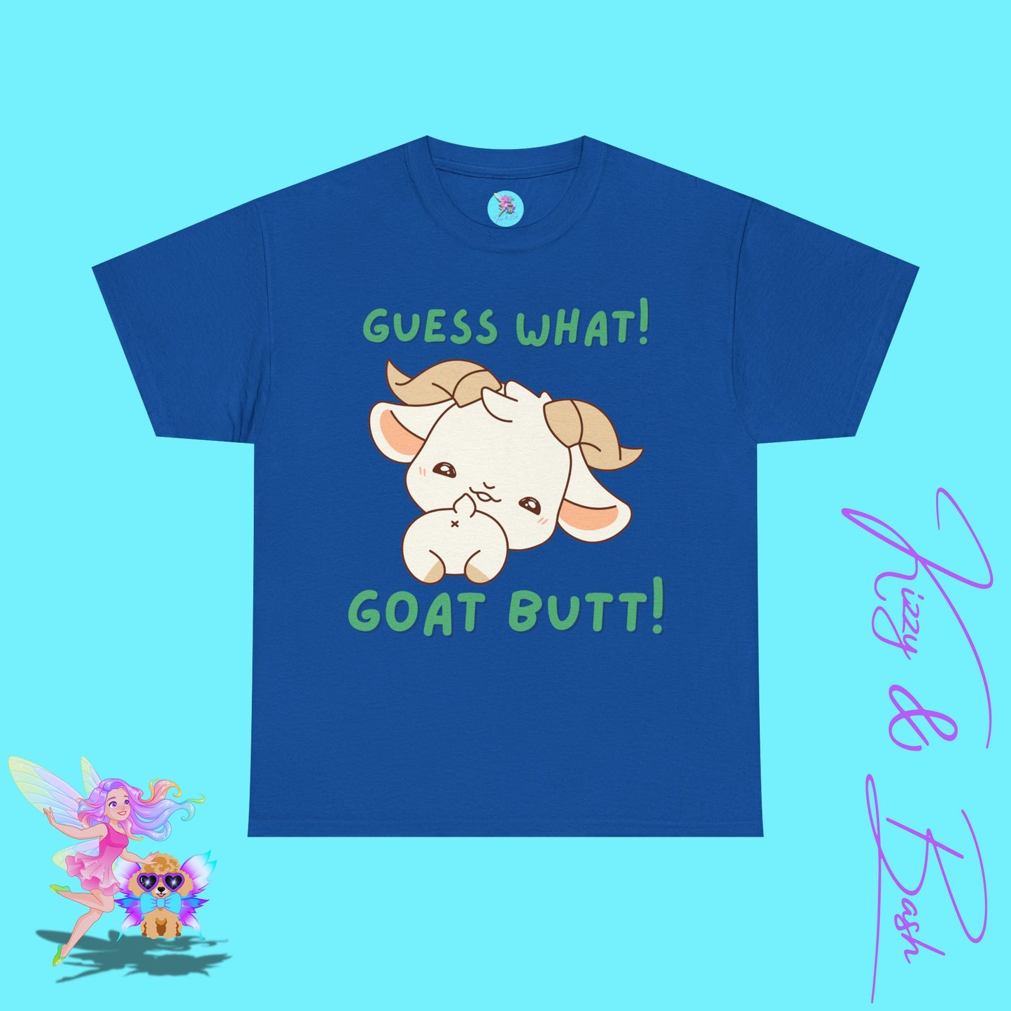 Guess What Goat Butt T-Shirt Funny Goat Shirt Hilarious Farmcore Gift Idea Funny Farm Animal Shirt Cute Animal Humor Graphic Tee for Adults Unique Gift for Goat Lovers Unisex Heavy Cotton Tee