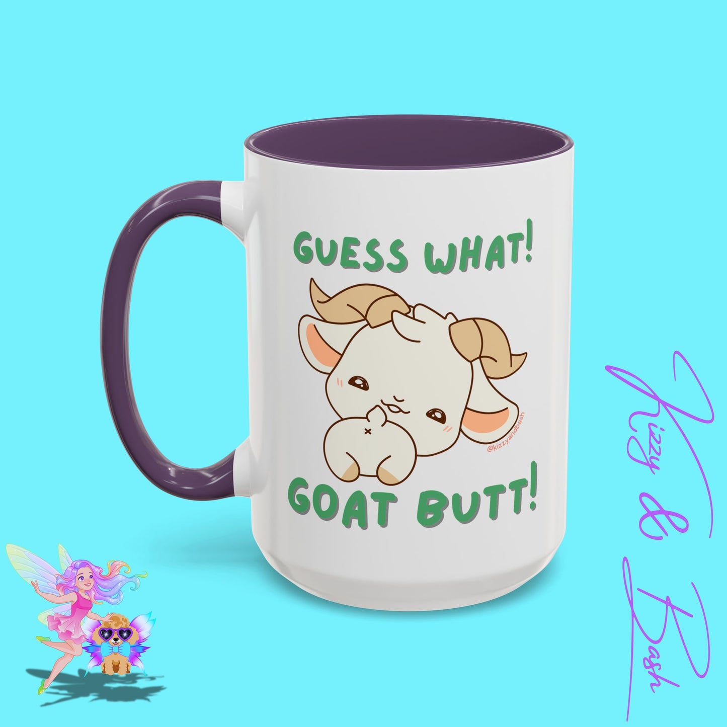 Funny Goat Mug Perfect Gift for Goat Lovers Hilarious Goat Butt Coffee Mug Punny Animal Mug for Friends and Family Cute Farm Animal Mug Funny Farm Animal Coffee Mug Guess What Goat Butt Chicken Butt Joke Pun Accent Coffee Mug - 11, 15oz