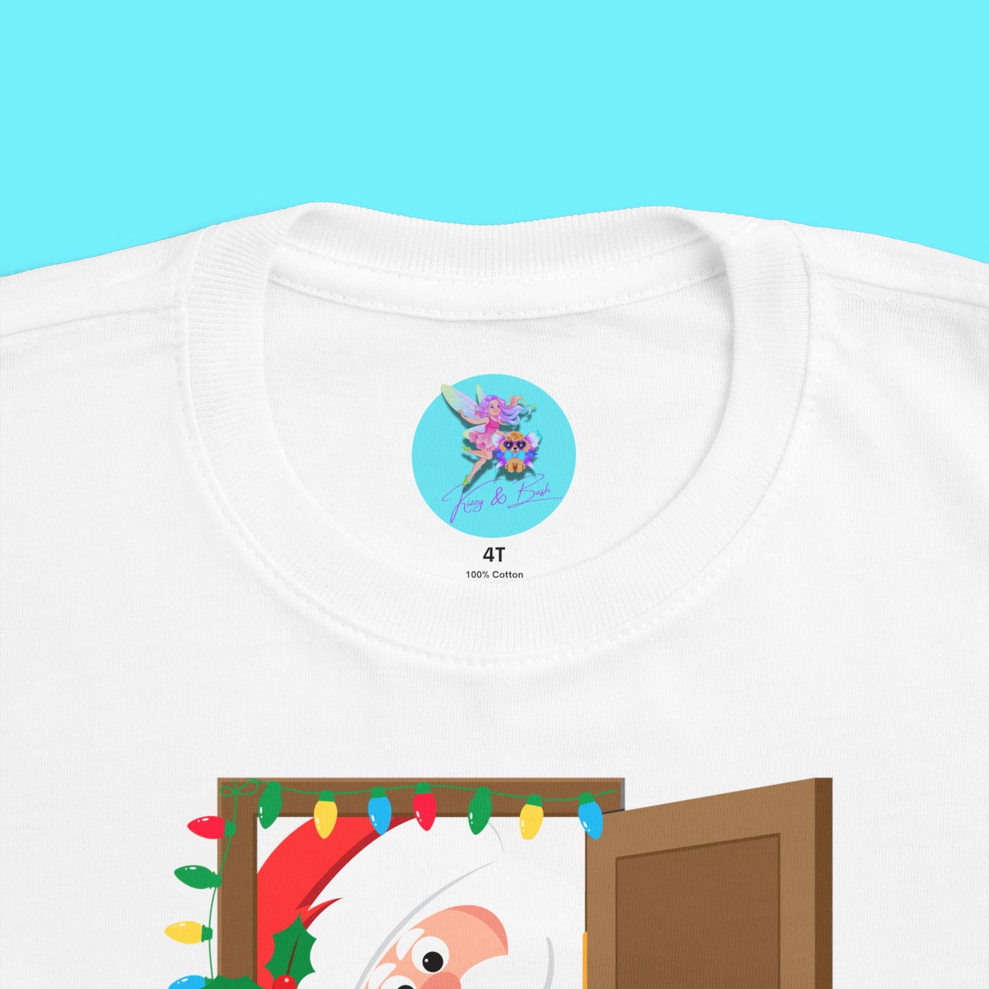 We Know You're Awake Santa and Elf T-Shirt for Toddlers Perfect Gift for the Naughty List Cute and Funny Christmas Shirt Funny Christmas Elf Gift Unique Gift for Santa Lovers Toddler's Fine Jersey Tee