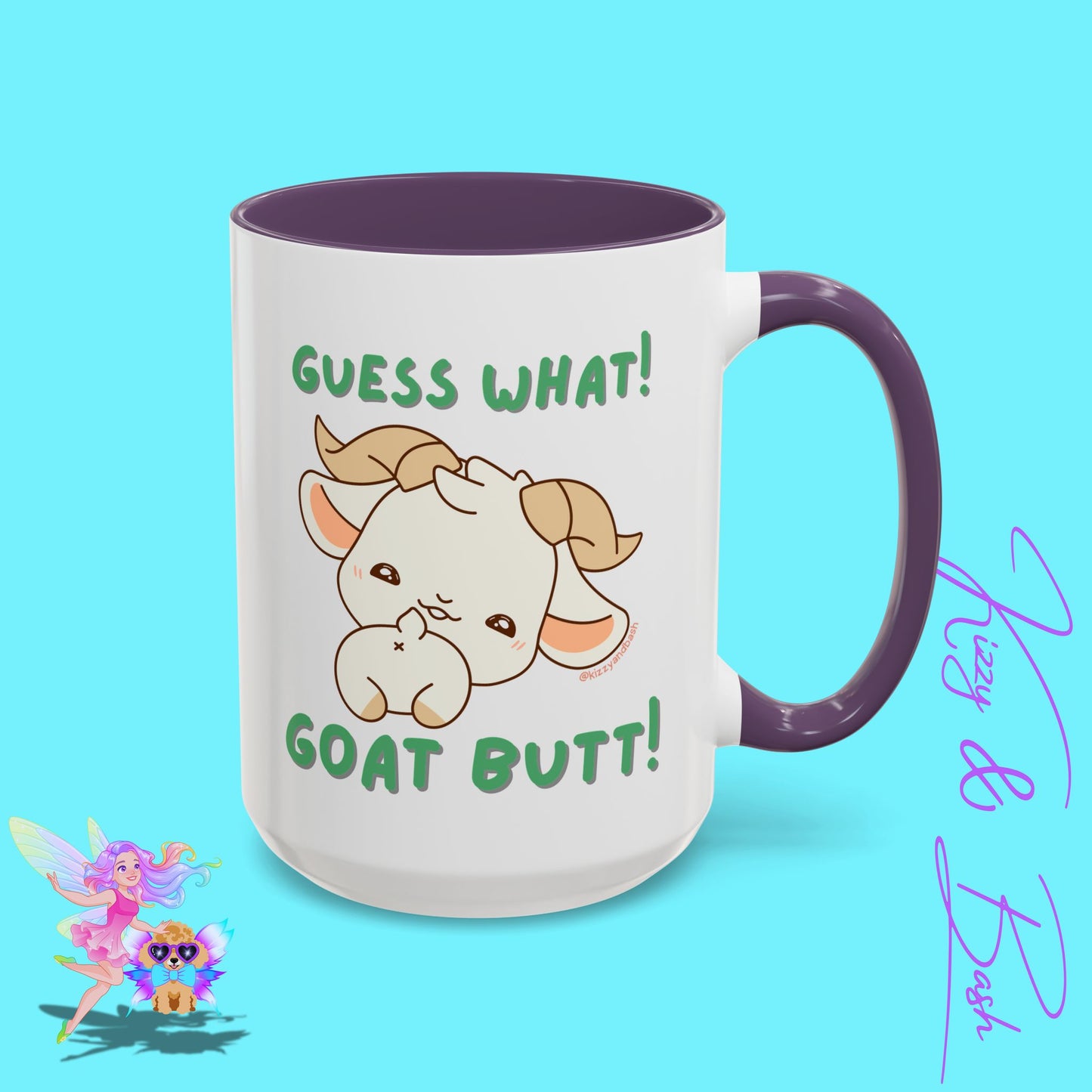 Funny Goat Mug Perfect Gift for Goat Lovers Hilarious Goat Butt Coffee Mug Punny Animal Mug for Friends and Family Cute Farm Animal Mug Funny Farm Animal Coffee Mug Guess What Goat Butt Chicken Butt Joke Pun Accent Coffee Mug - 11, 15oz