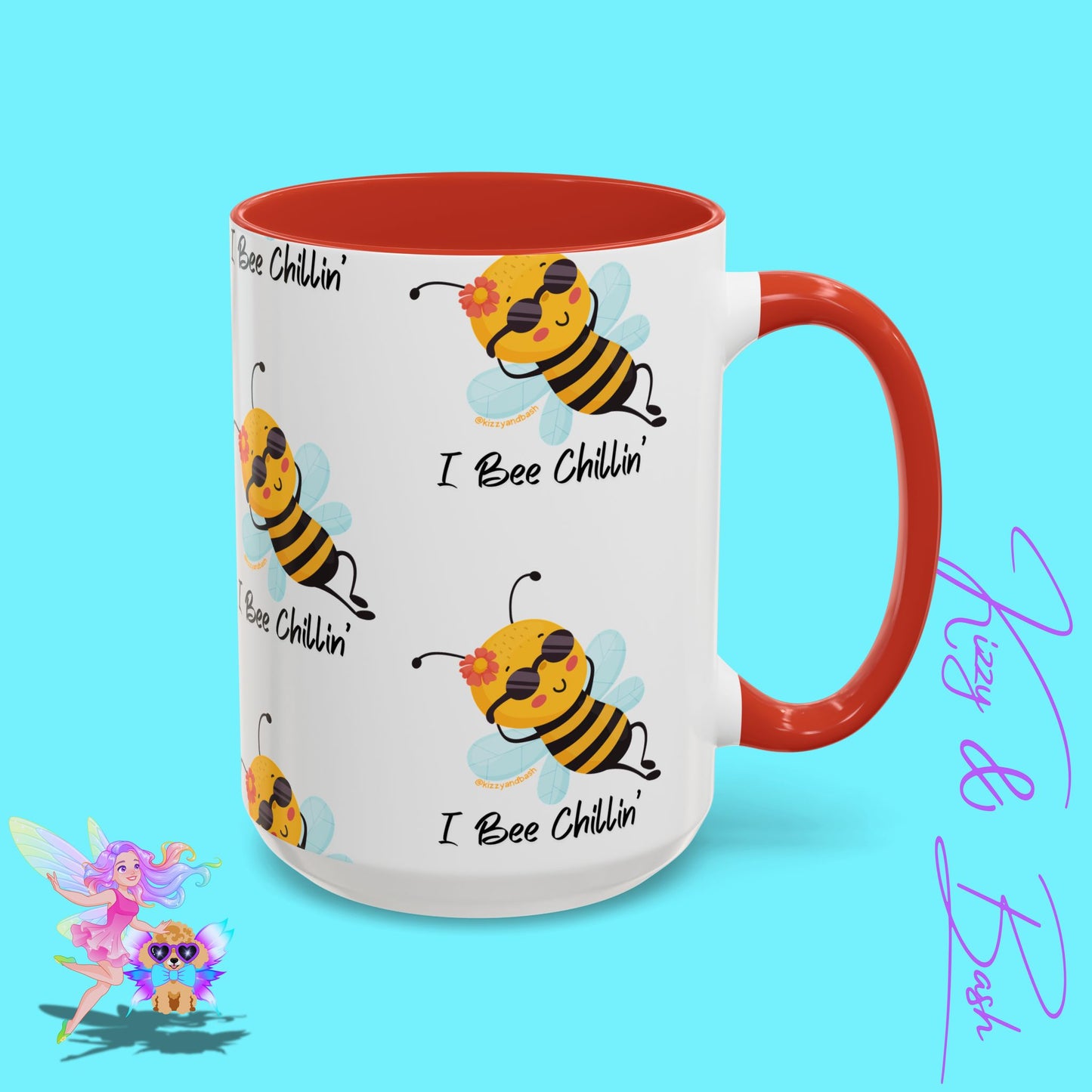Cute Honey Bee Coffee Mug Funny Bee Mug Nature Lover Gift Idea Unique Gift for Bee Lovers Perfect Gift for Beekeepers Cute Teacher Appreciation Gift I Bee Chillin' Accent Coffee Mug - 11, 15oz
