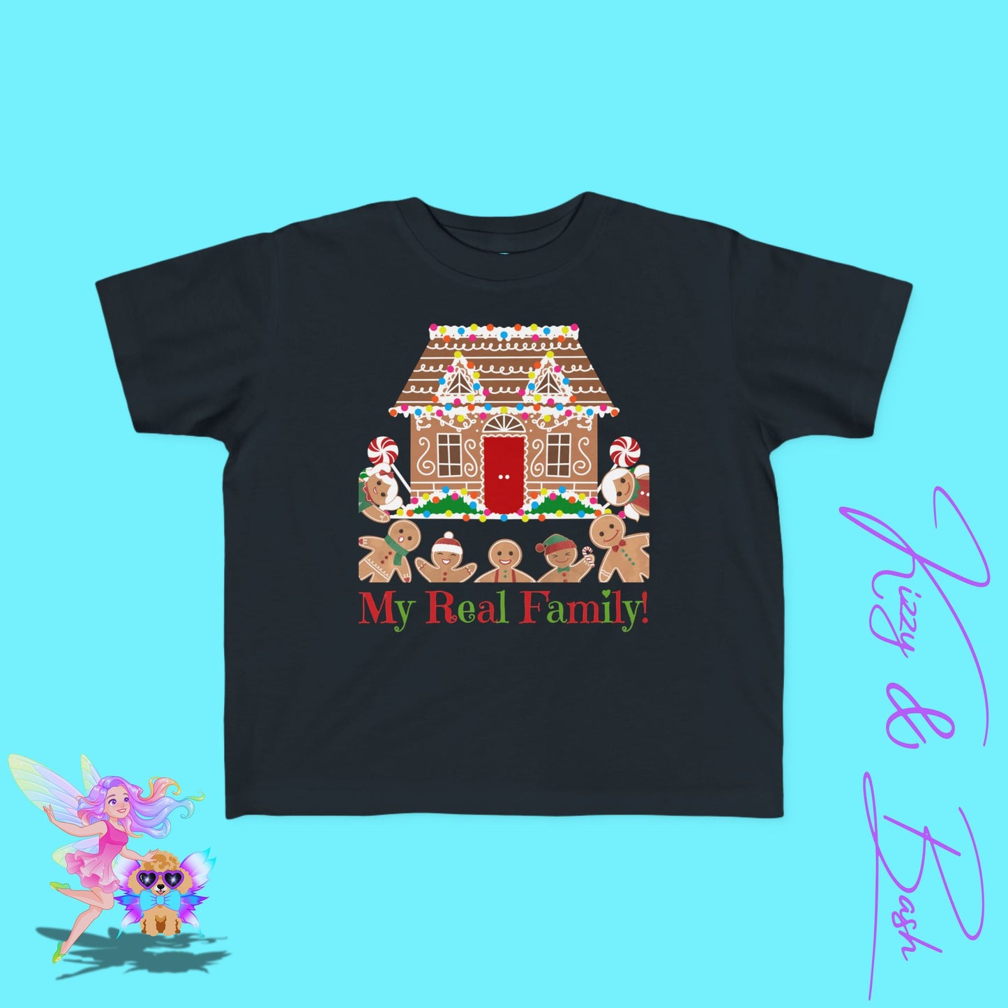 Gingerbread Family T-Shirt for Toddlers Funny Christmas Shirt for Him or Her Found Family Gift Idea Gingerbread Lovers T-Shirt Unique Gingerbread Shirt for Toddler's Fine Jersey Tee