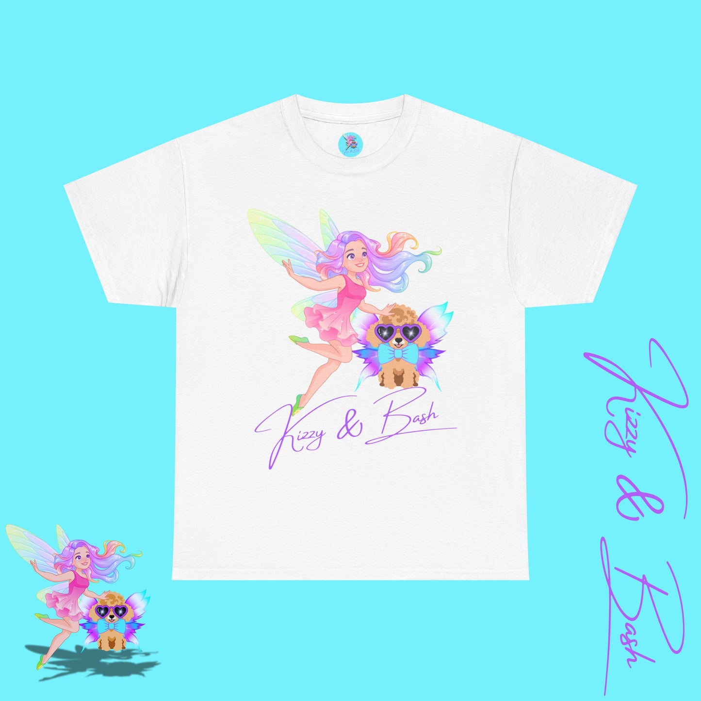 Kizzy & Bash Signature Shirt Unique Fairycore Gift Idea Colorful Fairy and Toy Poodle Fairy Shirt Fun Shirt for Dog Mom Perfect Gift for Fairy Lovers Beautiful Fairy Shirt Poodle Lover Gift Unisex Heavy Cotton Tee