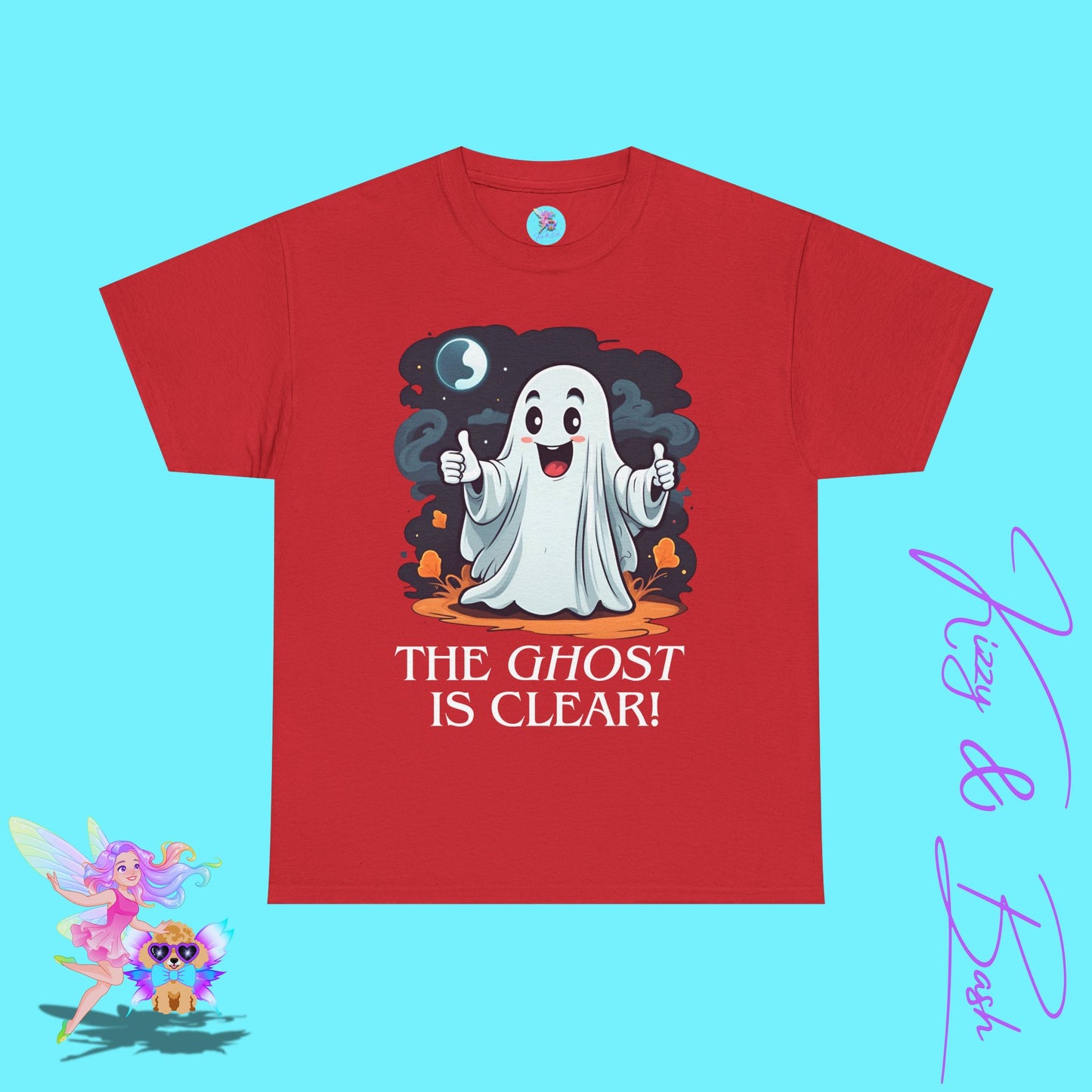 Halloween Ghost Shirt The Ghost is Clear Punny Halloween T-Shirt Funny Halloween Shirt for Him or Her Fun Gift for Pun Lovers Funny Halloween Graphic Tee for Adults Perfect Gift for Ghost Hunters Paranormal T-Shirt Unisex Heavy Cotton Tee