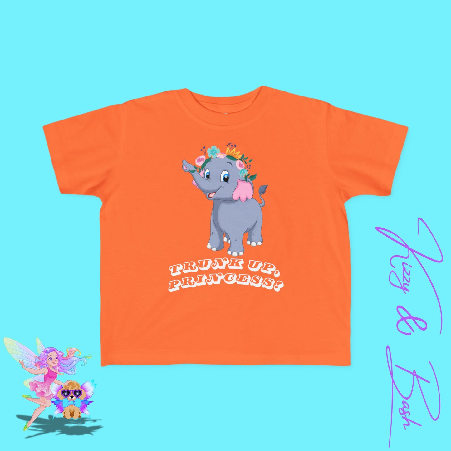 Cute Elephant Princess Shirt Trunk Up, Princess Royal Elephant Tee Cute Graphic Tee for Her Gift for Princess Lovers or Elephant Fans Fun Animal T-Shirt for Toddler's Fine Jersey Tee