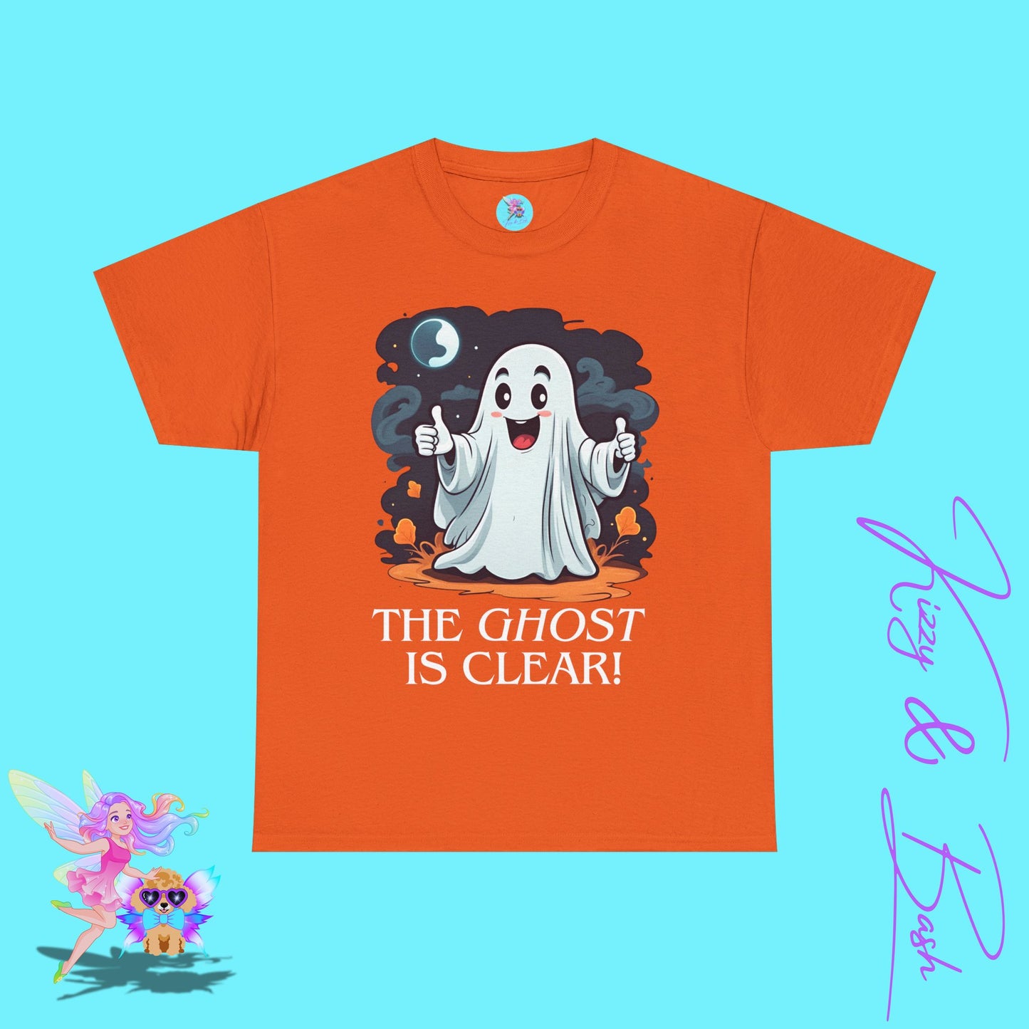 Halloween Ghost Shirt The Ghost is Clear Punny Halloween T-Shirt Funny Halloween Shirt for Him or Her Fun Gift for Pun Lovers Funny Halloween Graphic Tee for Adults Perfect Gift for Ghost Hunters Paranormal T-Shirt Unisex Heavy Cotton Tee