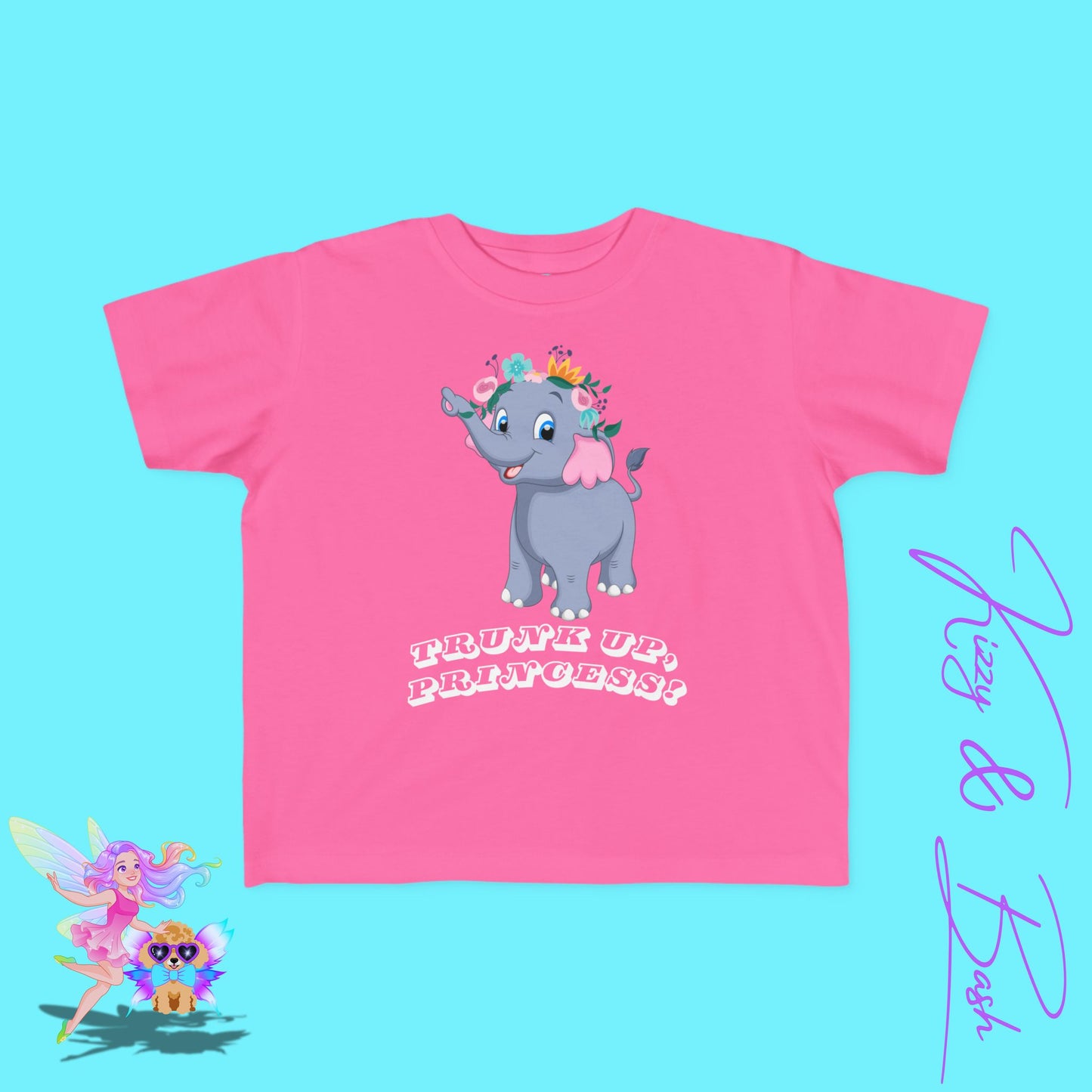 Cute Elephant Princess Shirt Trunk Up, Princess Royal Elephant Tee Cute Graphic Tee for Her Gift for Princess Lovers or Elephant Fans Fun Animal T-Shirt for Toddler's Fine Jersey Tee