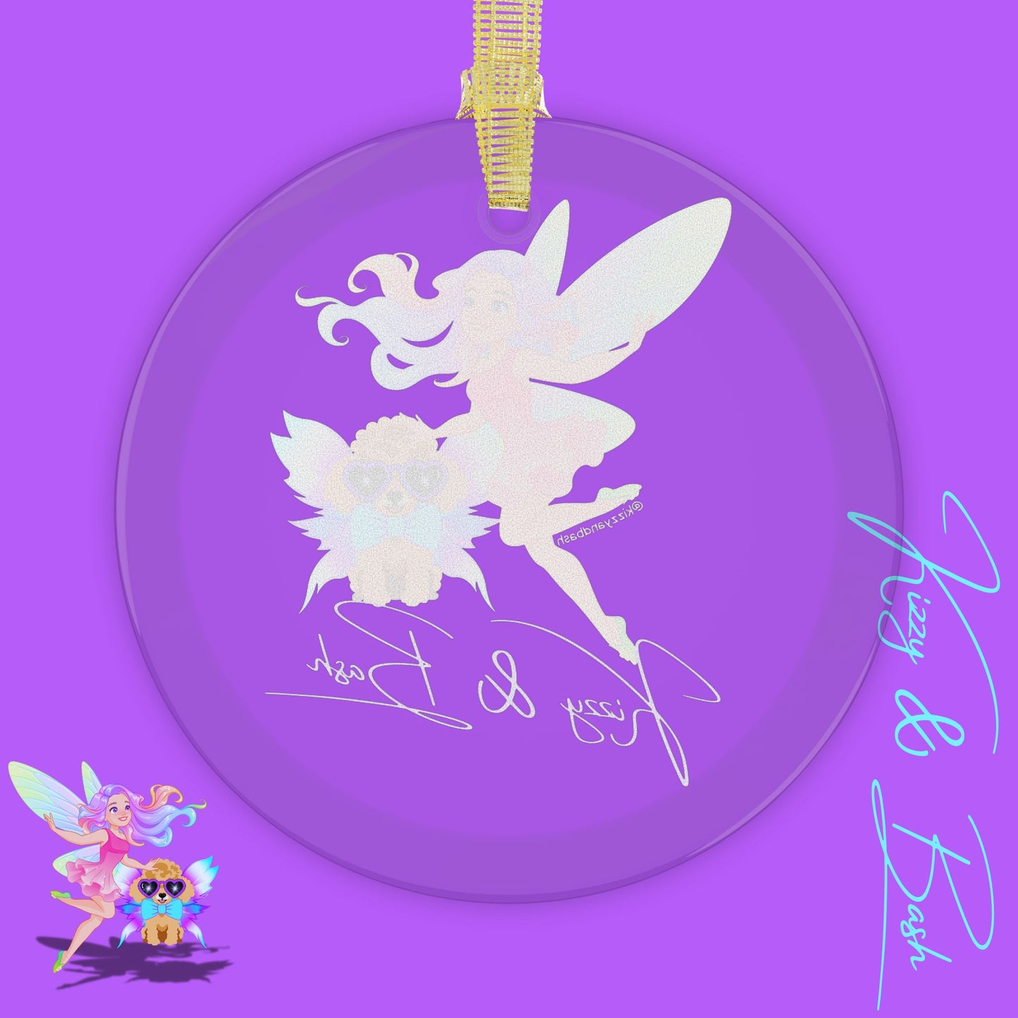 Beautiful Fairy Ornament Unique Fairy Christmas Ornament Fairy and Dog Gift Perfect Gift for Dog Lovers Red Toy Poodle Gift Idea Fun Christmas Gift Fairycore Christmas Gift Kizzy and Bash Signature Glass Ornaments