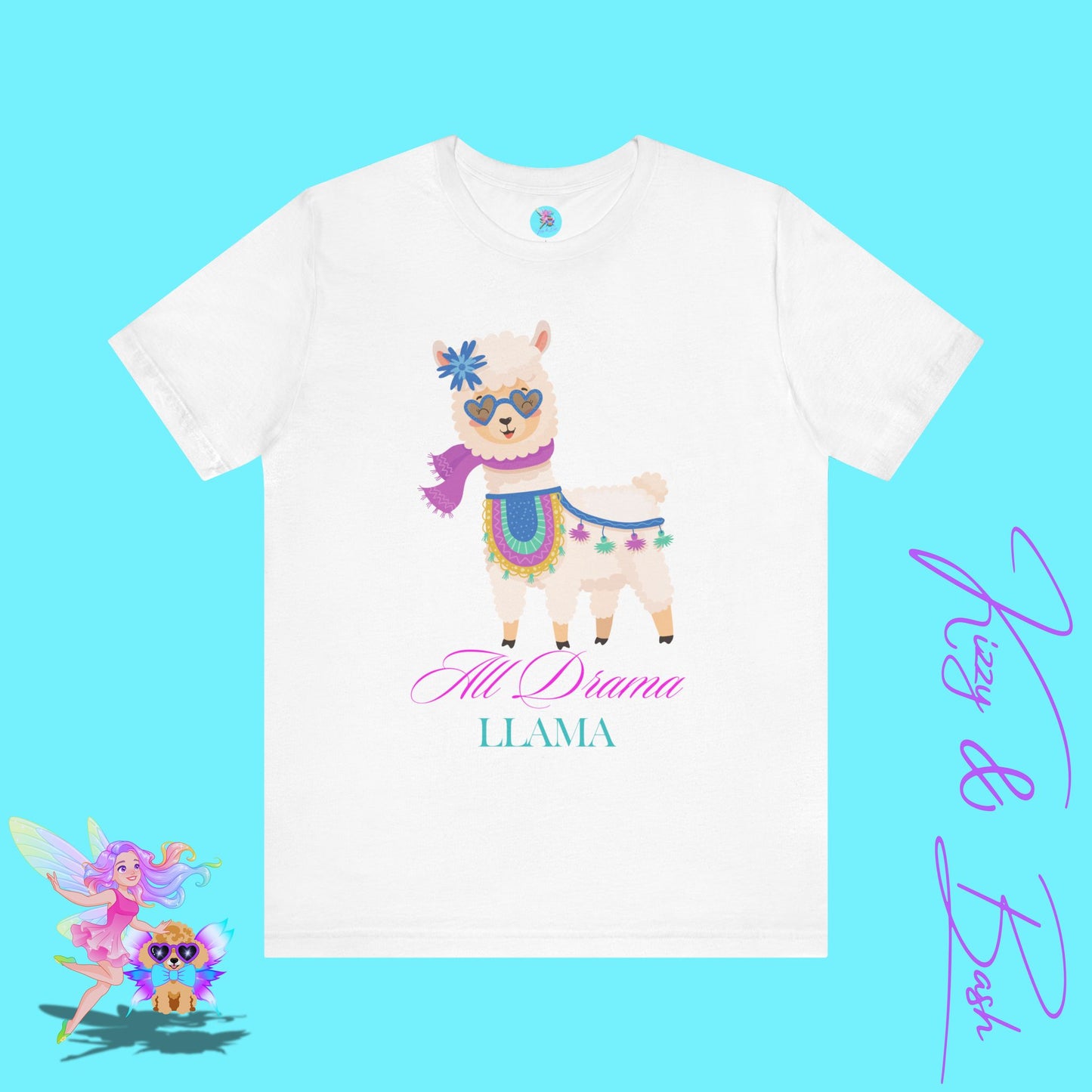 All Drama Llama T-Shirt Funny Pun Tee for Animal Lovers Stylish Llama Lover Gift Tee Gift for Llama Lovers Adult Unisex Jersey Short Sleeve Tee