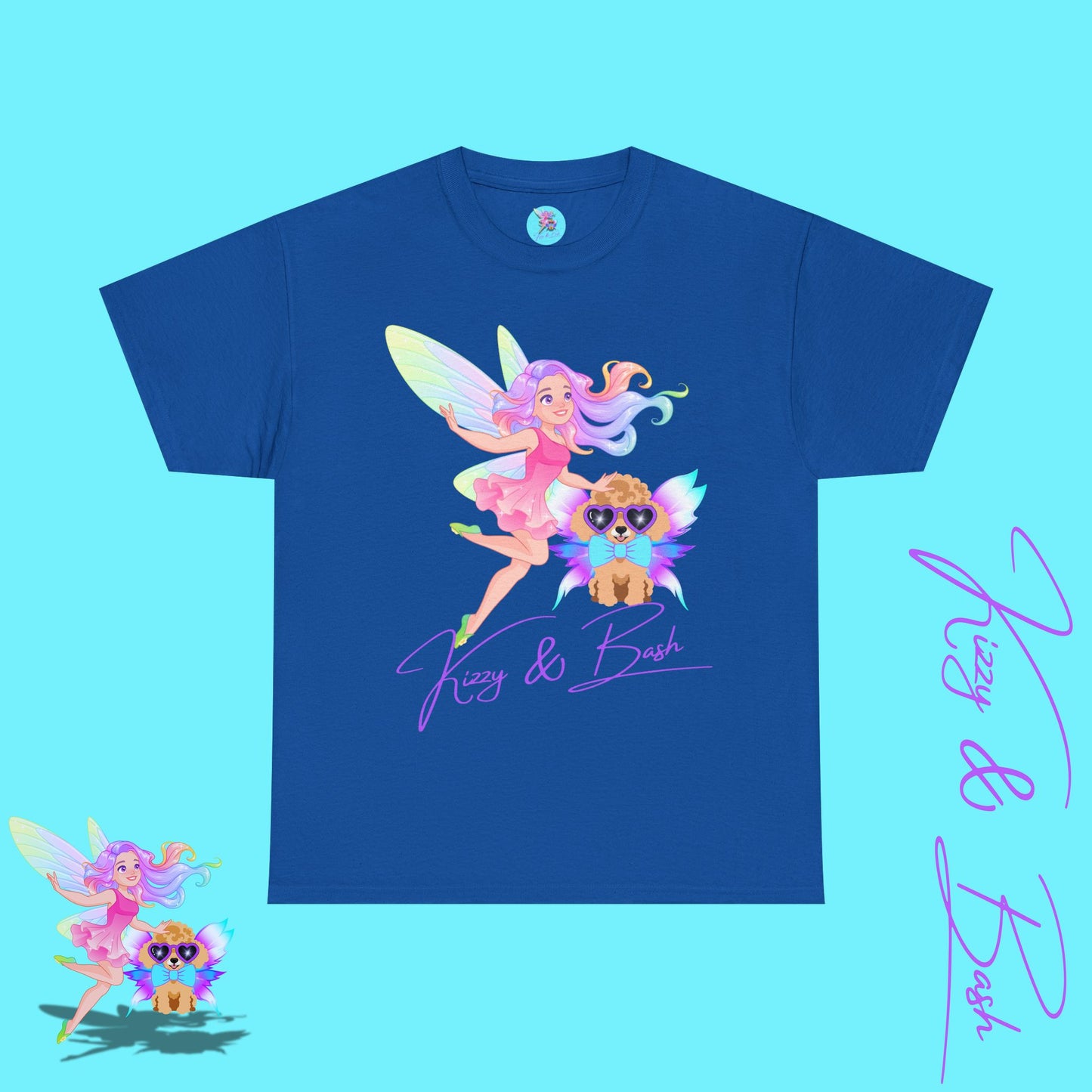 Kizzy & Bash Signature Shirt Unique Fairycore Gift Idea Colorful Fairy and Toy Poodle Fairy Shirt Fun Shirt for Dog Mom Perfect Gift for Fairy Lovers Beautiful Fairy Shirt Poodle Lover Gift Unisex Heavy Cotton Tee
