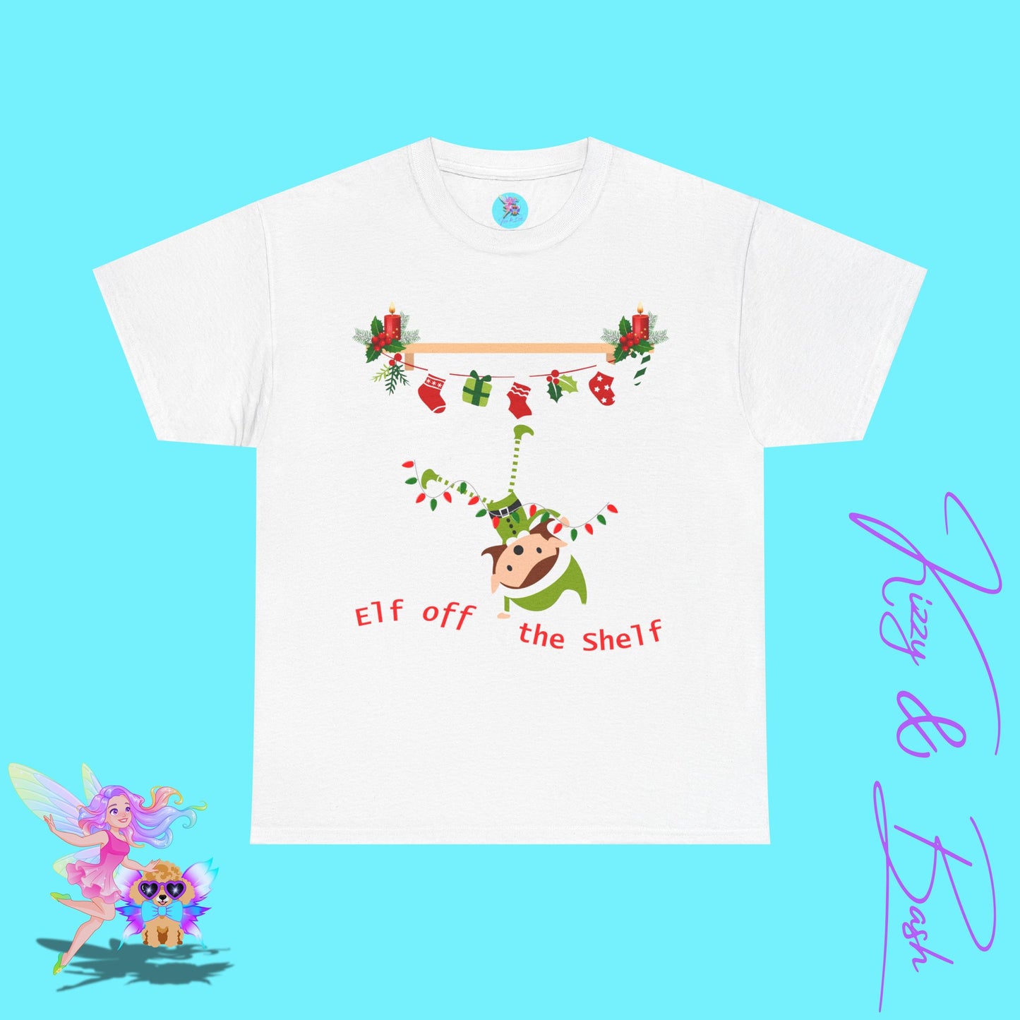 Funny Elf Off the Shelf Christmas T-Shirt for Adults Perfect Gift for Elf Lovers Unique Christmas T-Shirt Clumsy Elf Tee White Elephant Gift Exchange Idea Funny Holiday Graphic Tee Unisex Heavy Cotton Tee