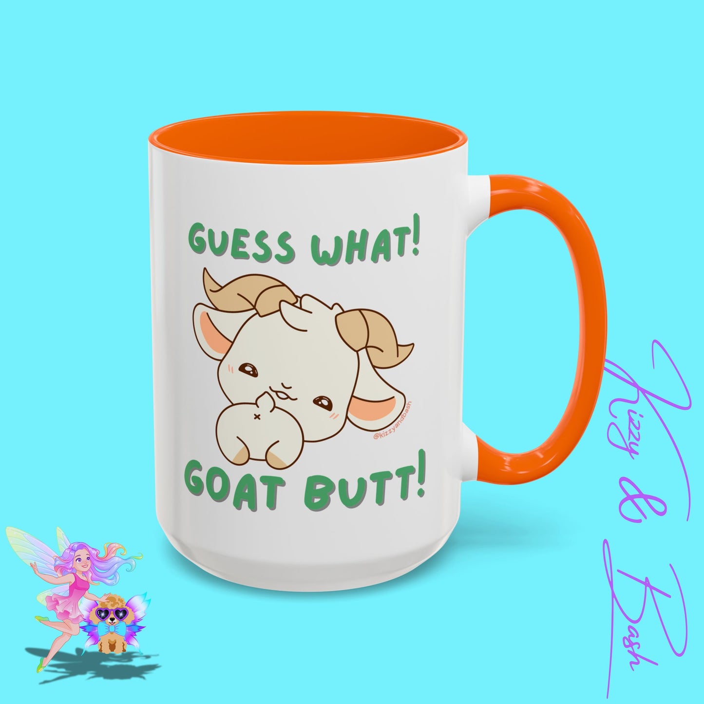 Funny Goat Mug Perfect Gift for Goat Lovers Hilarious Goat Butt Coffee Mug Punny Animal Mug for Friends and Family Cute Farm Animal Mug Funny Farm Animal Coffee Mug Guess What Goat Butt Chicken Butt Joke Pun Accent Coffee Mug - 11, 15oz