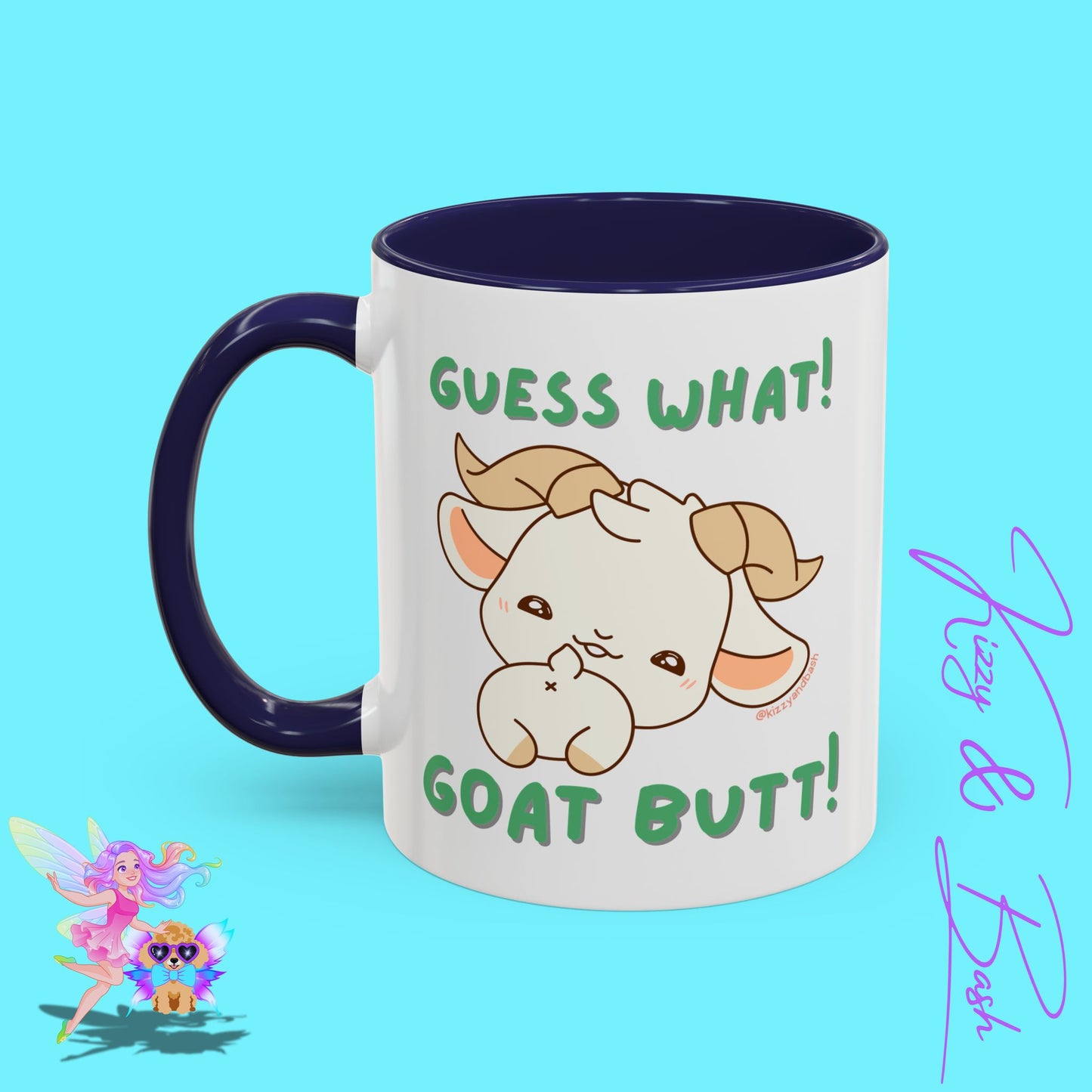 Funny Goat Mug Perfect Gift for Goat Lovers Hilarious Goat Butt Coffee Mug Punny Animal Mug for Friends and Family Cute Farm Animal Mug Funny Farm Animal Coffee Mug Guess What Goat Butt Chicken Butt Joke Pun Accent Coffee Mug - 11, 15oz