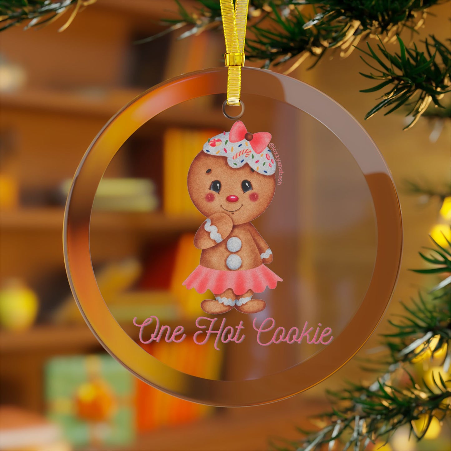 Sweet Gingerbread Girl Cookie Ornament One Hot Christmas Cookie Ornament Perfect Gift for Gingerbread Lovers Unique Gift for Holiday Bakers Gingerbread Girl Glass Ornaments
