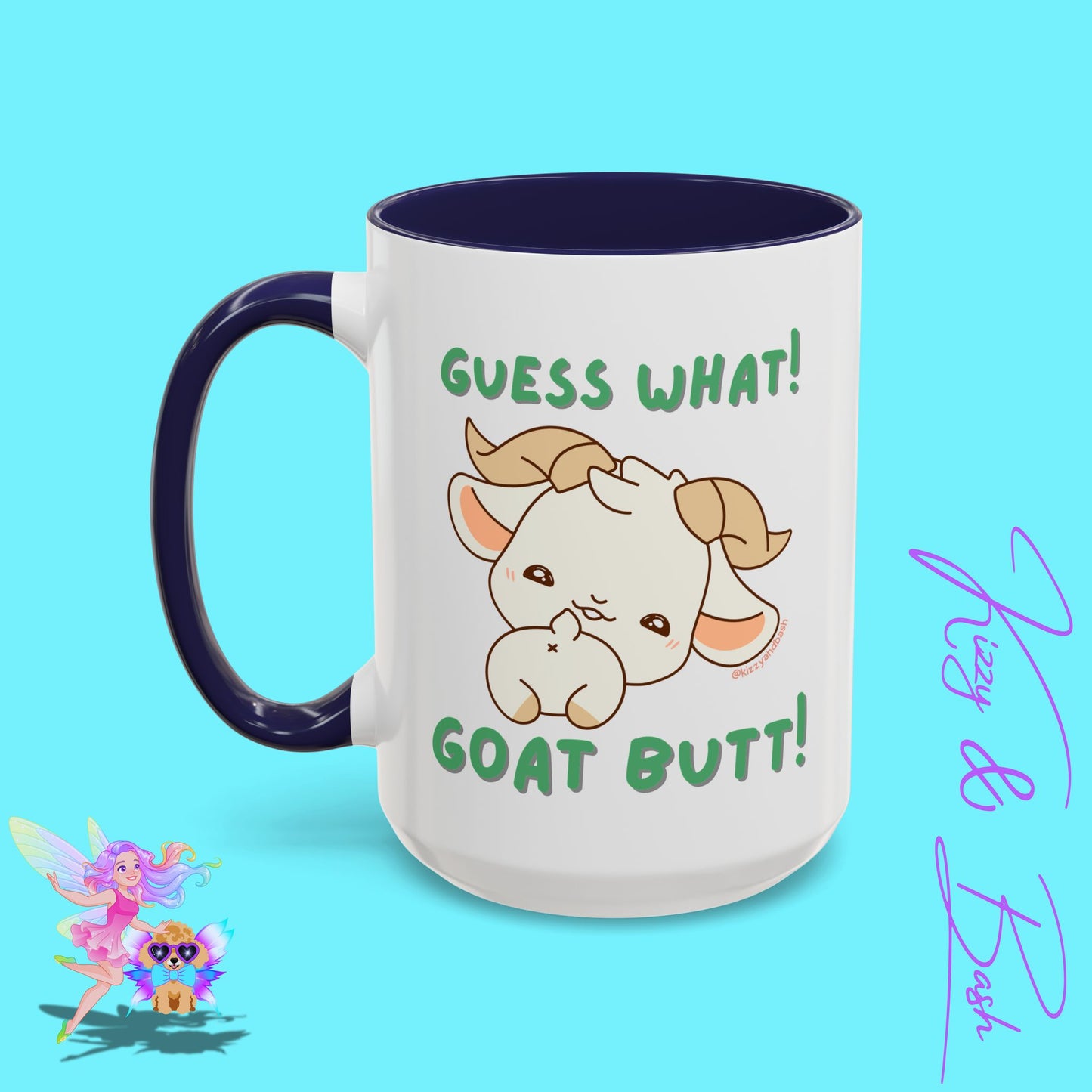 Funny Goat Mug Perfect Gift for Goat Lovers Hilarious Goat Butt Coffee Mug Punny Animal Mug for Friends and Family Cute Farm Animal Mug Funny Farm Animal Coffee Mug Guess What Goat Butt Chicken Butt Joke Pun Accent Coffee Mug - 11, 15oz