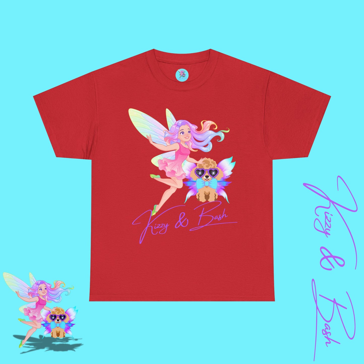 Kizzy & Bash Signature Shirt Unique Fairycore Gift Idea Colorful Fairy and Toy Poodle Fairy Shirt Fun Shirt for Dog Mom Perfect Gift for Fairy Lovers Beautiful Fairy Shirt Poodle Lover Gift Unisex Heavy Cotton Tee