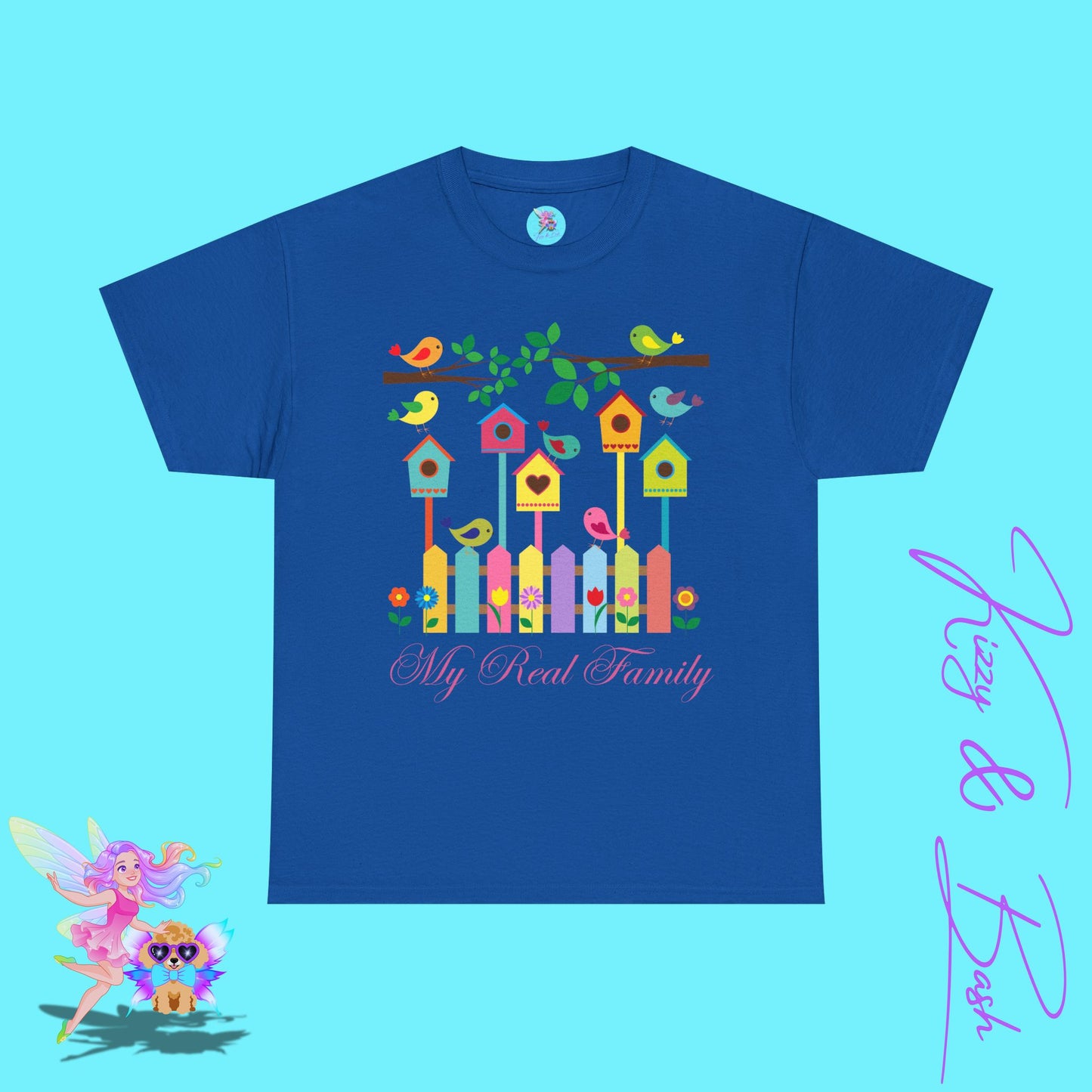 Bird Lover T-Shirt My Real Family Shirt Found Family Gift Idea Naturecore Tee for Him or Her Beautiful Spring Birds Shirt Perfect Gift for Bird Watchers Unisex Heavy Cotton Tee