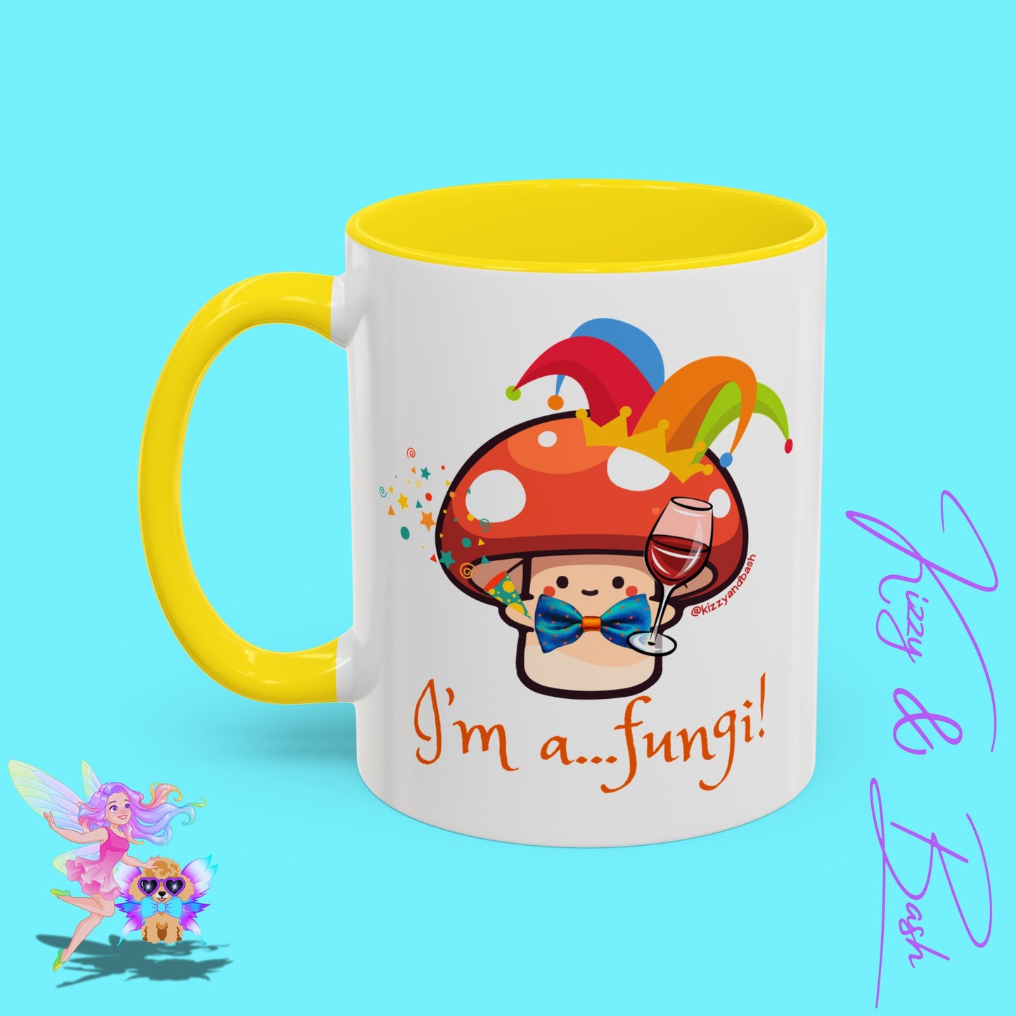 Funny Mushroom Coffee Mug for Him or Her Life of the Party Gift Idea Party Mushroom Mug Wine Lover Mug Fun Mushroom Pun Mug I'm a Fungi Accent Coffee Mug - 11, 15oz