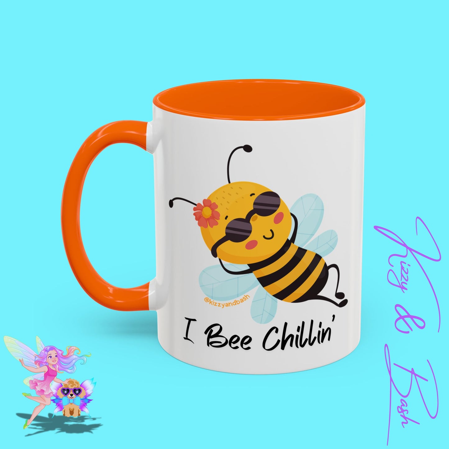 Cute Honey Bee Coffee Mug Funny Bee Mug Nature Lover Gift Idea Unique Gift for Bee Lovers Perfect Gift for Beekeepers Cute Teacher Appreciation Gift I Bee Chillin' Accent Coffee Mug - 11, 15oz