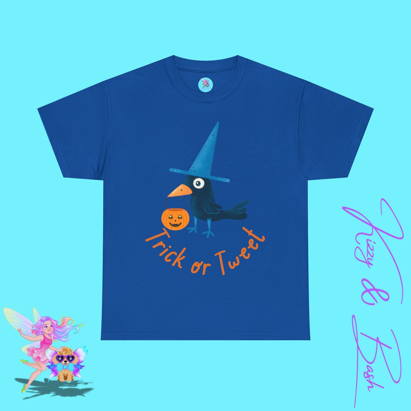 Halloween Black Bird Trick-or-Treat Shirt Punny Halloween T-Shirt for Him or Her Trick-or-Tweet Pun Tee Funny Halloween Gift Idea Cute Raven Tee Fun Crow Shirt Unique Halloween Gift Idea Unisex Heavy Cotton Tee
