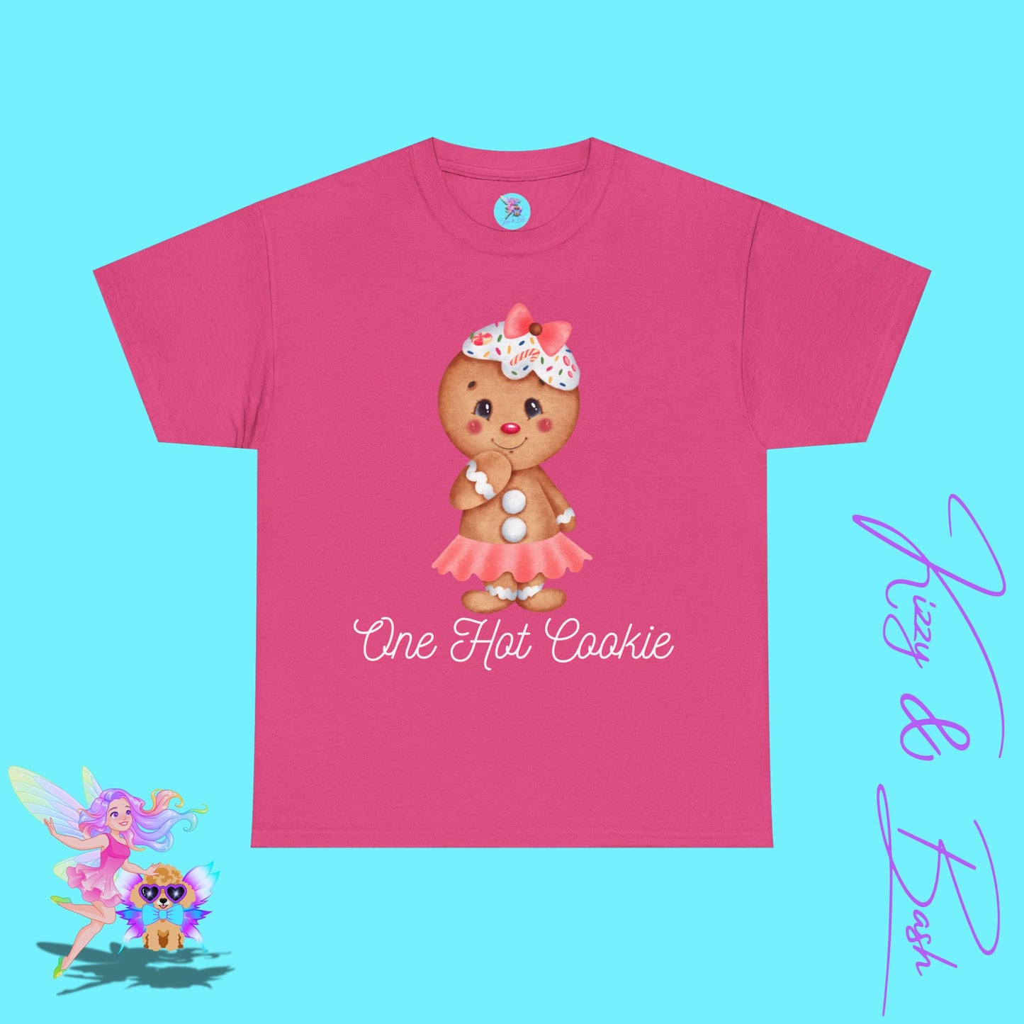 Cute Gingerbread Cookie Girl T-Shirt for Adults One Hot Cookie Shirt for Her Cute and Sassy Tee Cute Christmas Gift Idea Christmas Gift for Cookie Lovers Perfect Gift for Gingerbread Lovers Unisex Heavy Cotton Tee