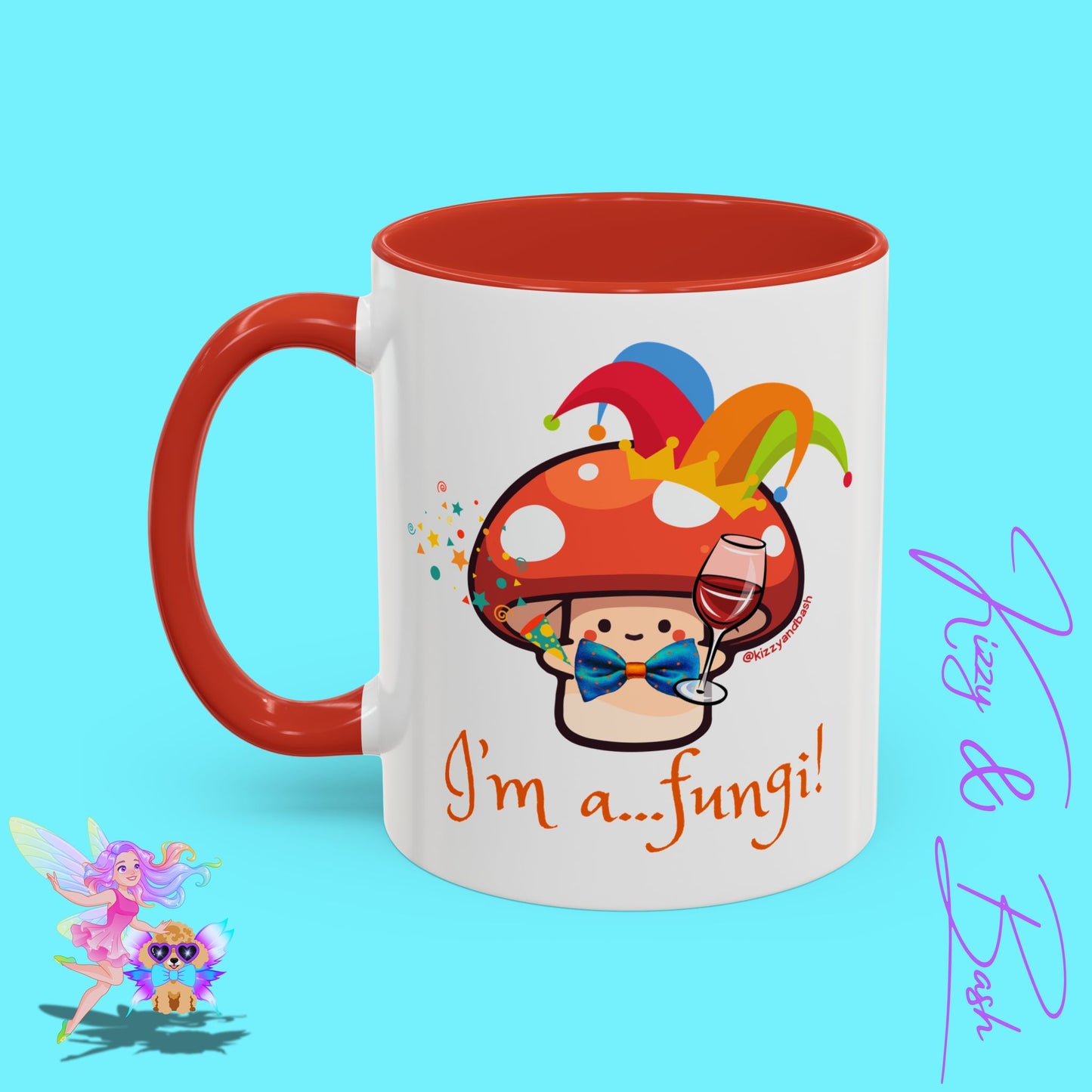 Funny Mushroom Coffee Mug for Him or Her Life of the Party Gift Idea Party Mushroom Mug Wine Lover Mug Fun Mushroom Pun Mug I'm a Fungi Accent Coffee Mug - 11, 15oz