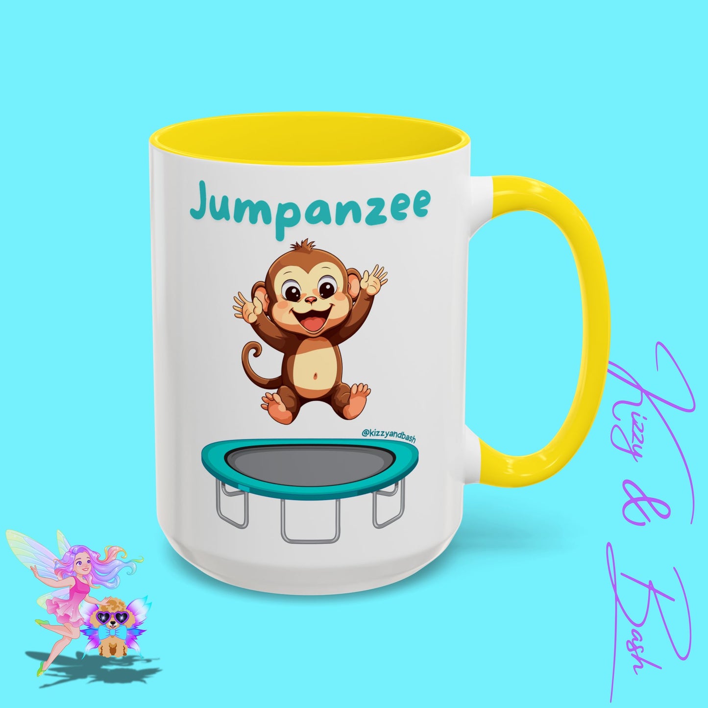 Funny Monkey Mug Jumpanzee Accent Coffee Mug Pun Lover Mug Animal Lover Gift for Teacher Cute Gymnastics Gift Unique Animal Mug for Him or Her - 11oz & 15oz