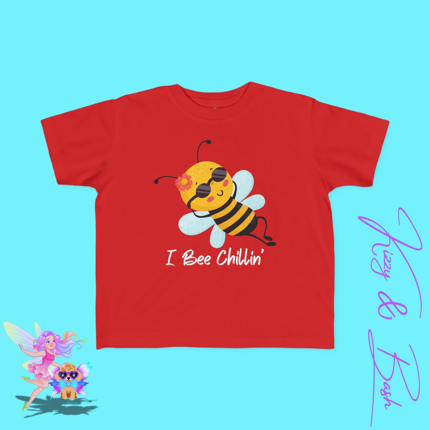 Chilling Honey Bee T-Shirt for Toddlers I Bee Chillin' Spring Shirt Chill Vibes Nature Graphic Tee Perfect Gift for Bee Lovers Fun Vacation Shirt Funny Bee Pun Graphic Tee for Toddler's Fine Jersey Tee