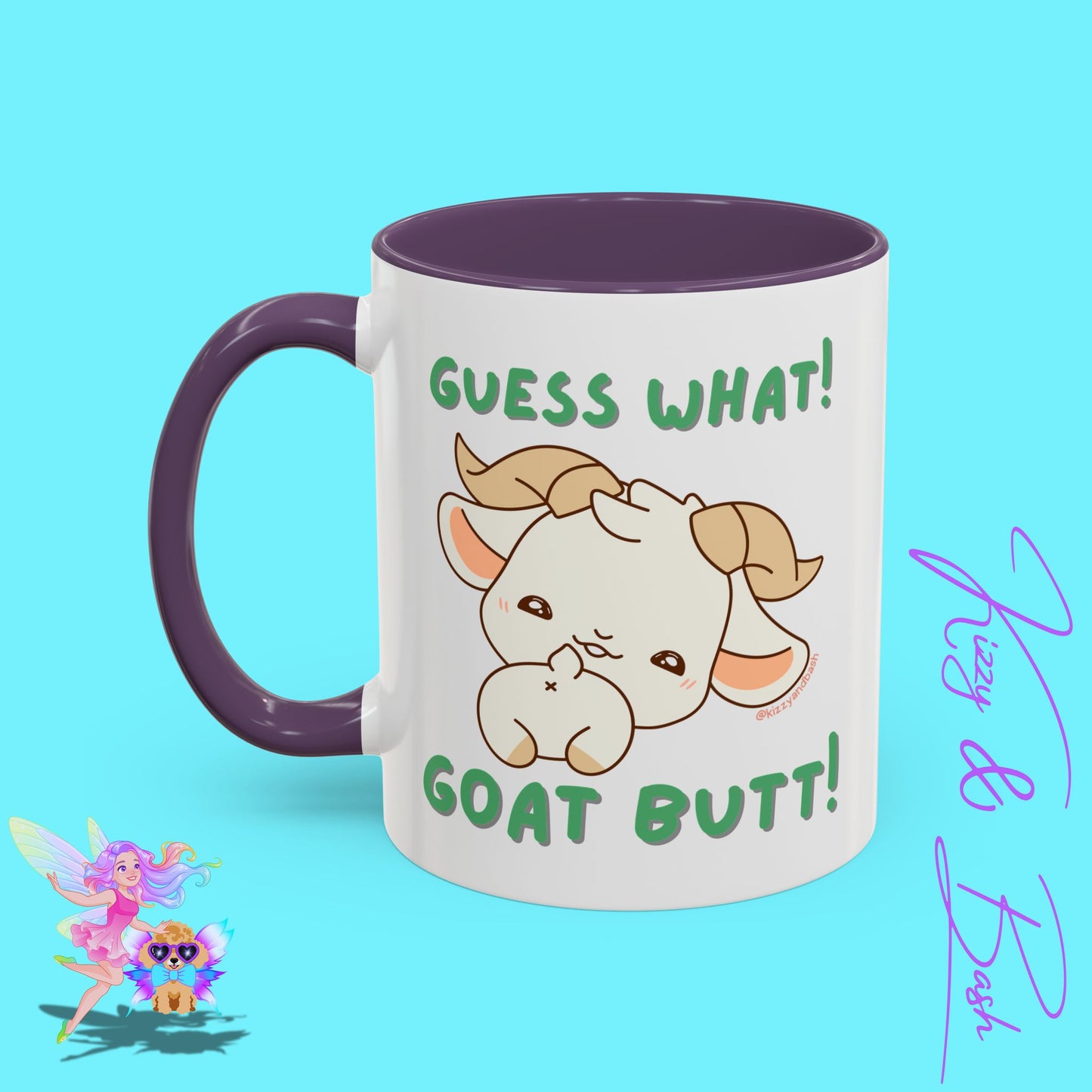 Funny Goat Mug Perfect Gift for Goat Lovers Hilarious Goat Butt Coffee Mug Punny Animal Mug for Friends and Family Cute Farm Animal Mug Funny Farm Animal Coffee Mug Guess What Goat Butt Chicken Butt Joke Pun Accent Coffee Mug - 11, 15oz