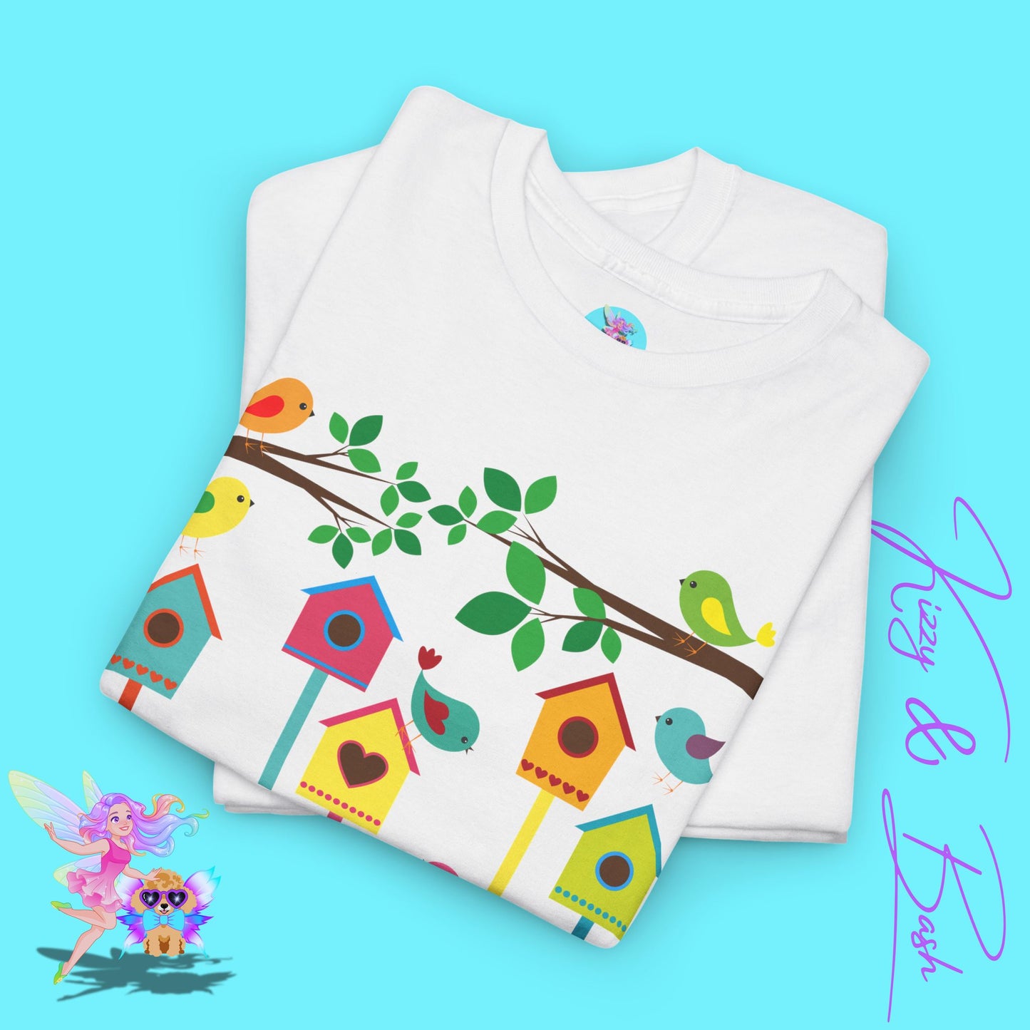 Bird Lover T-Shirt My Real Family Shirt Found Family Gift Idea Naturecore Tee for Him or Her Beautiful Spring Birds Shirt Perfect Gift for Bird Watchers Unisex Heavy Cotton Tee