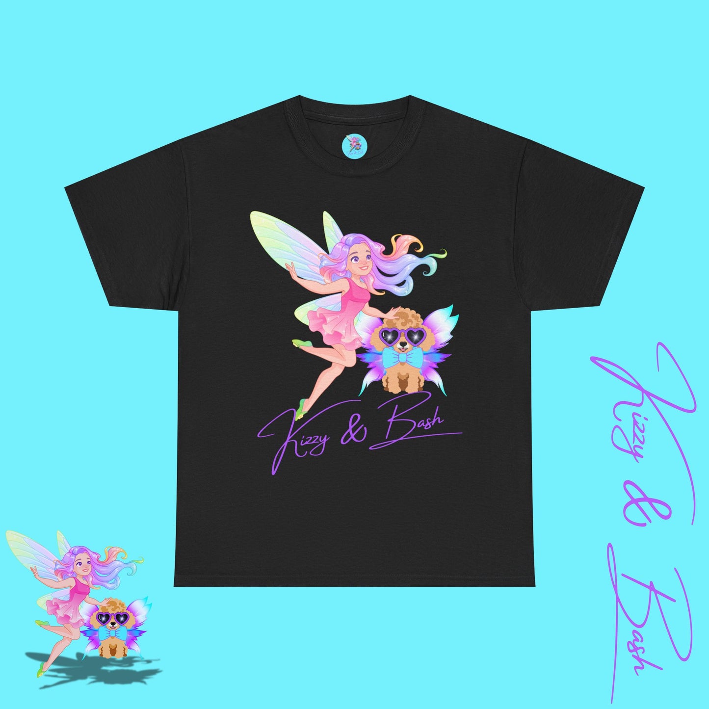 Kizzy & Bash Signature Shirt Unique Fairycore Gift Idea Colorful Fairy and Toy Poodle Fairy Shirt Fun Shirt for Dog Mom Perfect Gift for Fairy Lovers Beautiful Fairy Shirt Poodle Lover Gift Unisex Heavy Cotton Tee