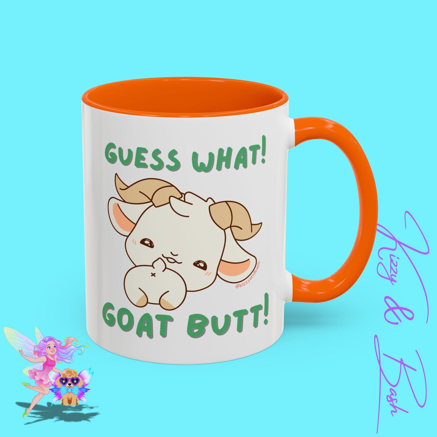 Funny Goat Mug Perfect Gift for Goat Lovers Hilarious Goat Butt Coffee Mug Punny Animal Mug for Friends and Family Cute Farm Animal Mug Funny Farm Animal Coffee Mug Guess What Goat Butt Chicken Butt Joke Pun Accent Coffee Mug - 11, 15oz