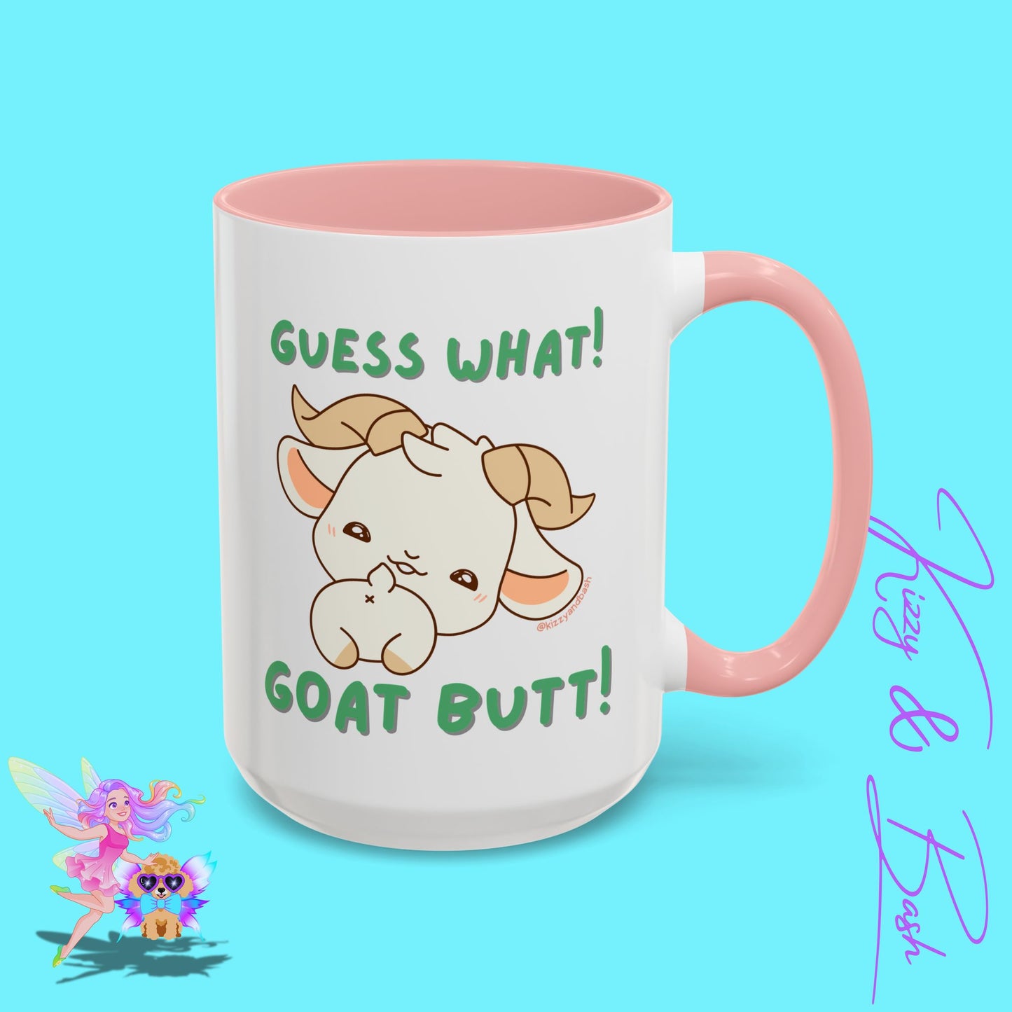 Funny Goat Mug Perfect Gift for Goat Lovers Hilarious Goat Butt Coffee Mug Punny Animal Mug for Friends and Family Cute Farm Animal Mug Funny Farm Animal Coffee Mug Guess What Goat Butt Chicken Butt Joke Pun Accent Coffee Mug - 11, 15oz