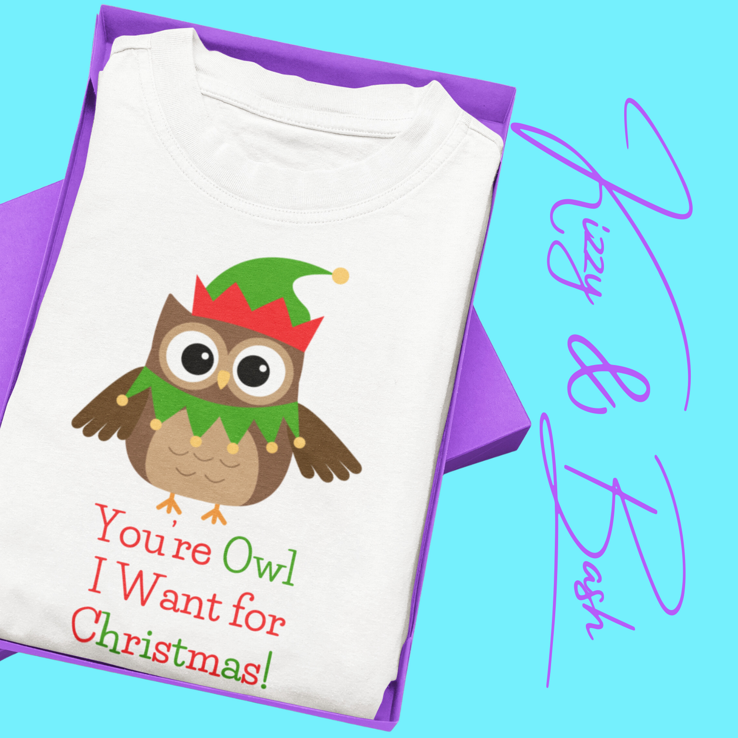 Funny Christmas Owl Shirt You're Owl I Want for Christmas Cute Holiday Pun T-Shirt Gift for Owl Lovers Adult Unisex Jersey Short Sleeve Tee