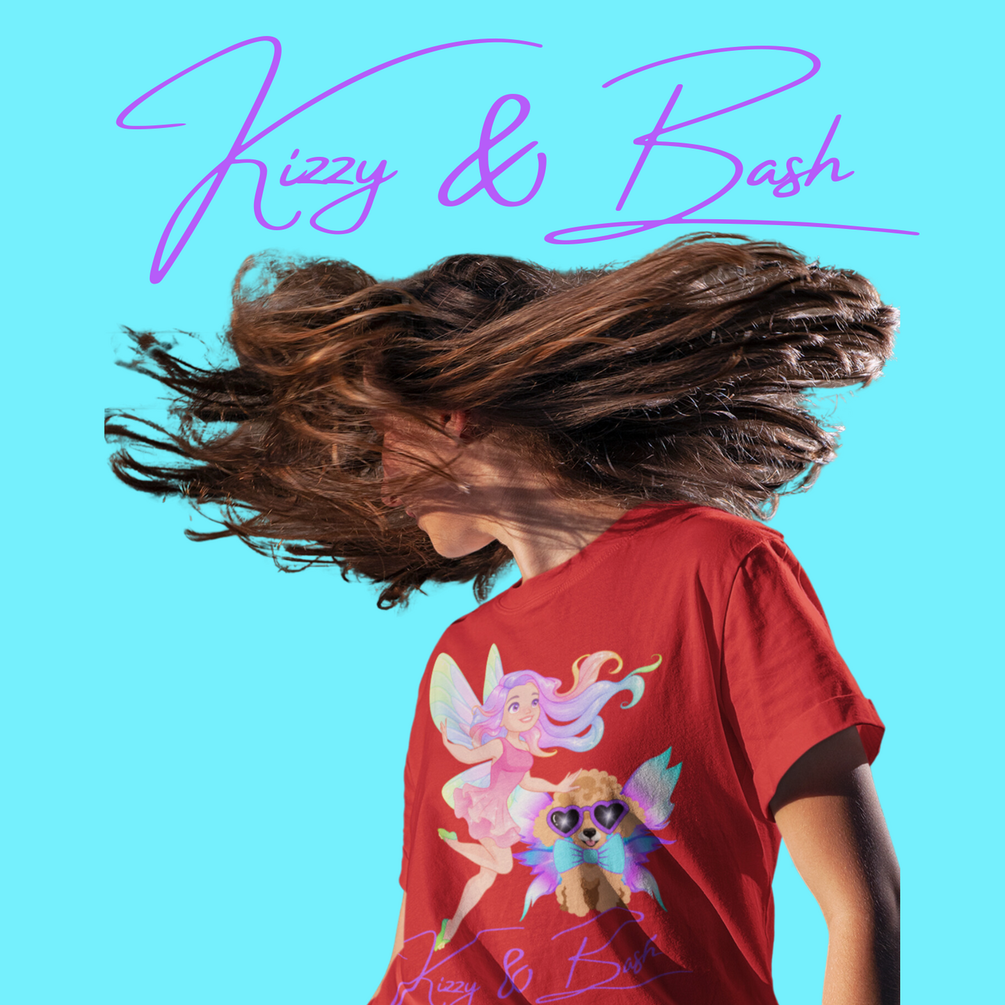 Kizzy & Bash Signature Shirt Unique Fairycore Gift Idea Colorful Fairy and Toy Poodle Fairy Shirt Fun Shirt for Dog Mom Perfect Gift for Fairy Lovers Beautiful Fairy Shirt Poodle Lover Gift Unisex Heavy Cotton Tee