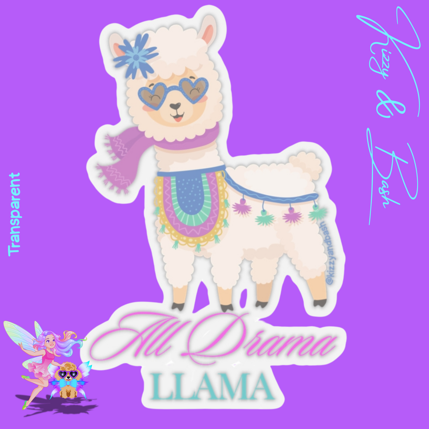 All Drama Llama Kiss-Cut Stickers Unique Llama Gift Idea Drama Queen Gift for Her Funny Farm Animal Stickers